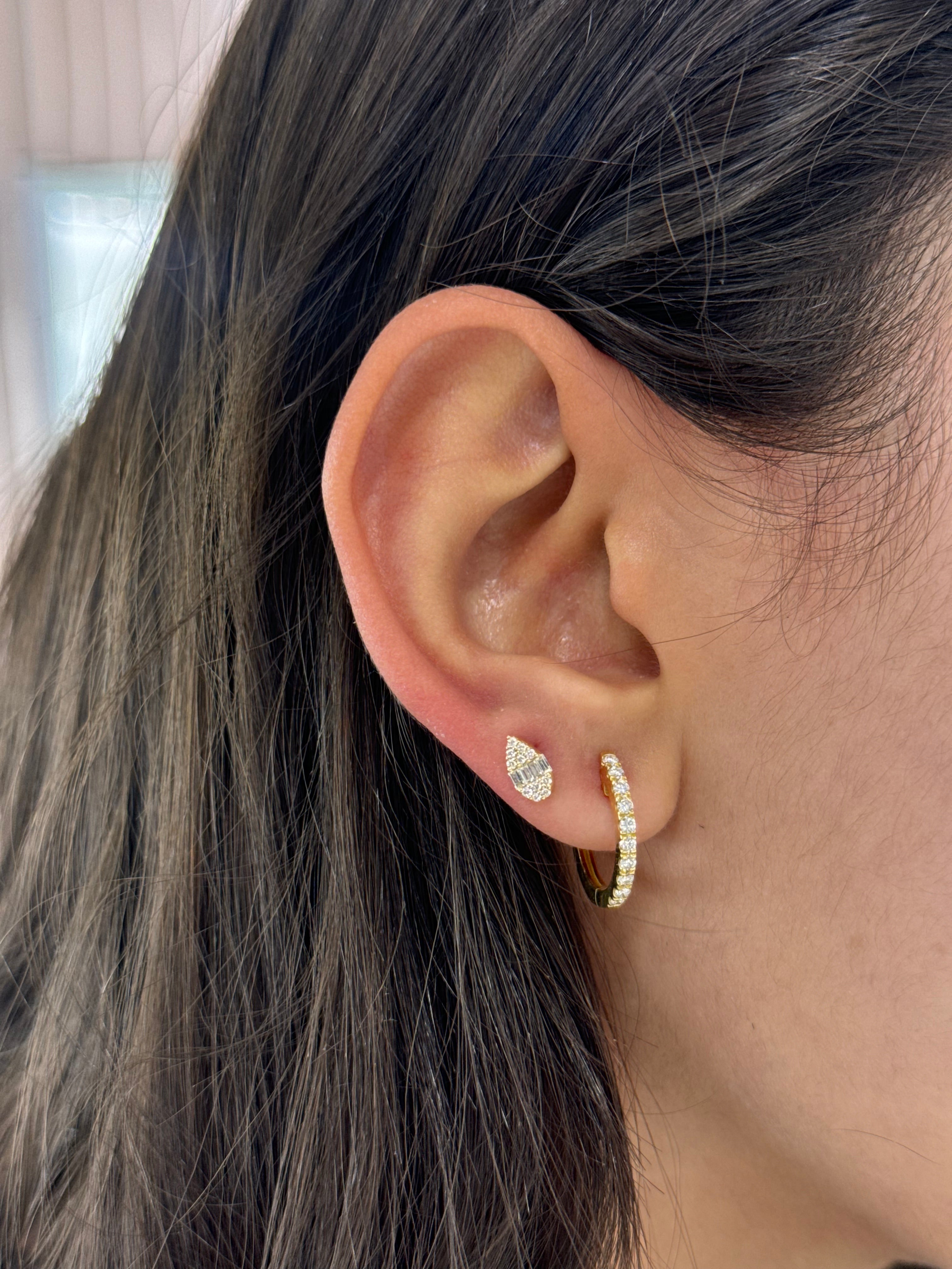 Diamond Teardrop Shape Stud