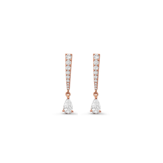 Diamond Pear Stone Drops Earrings