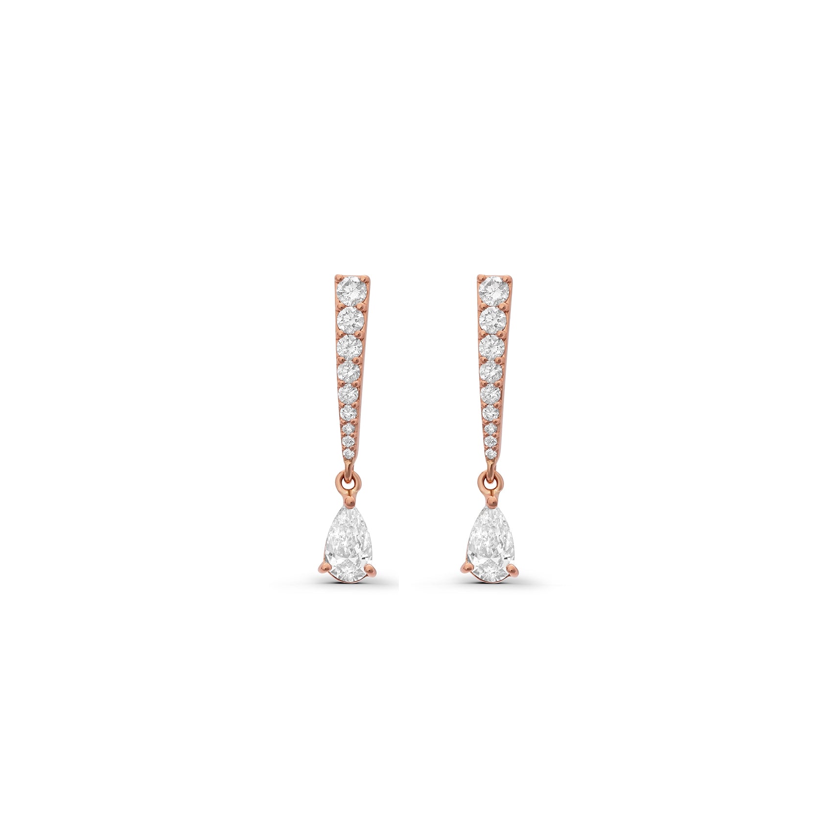 Diamond Pear Stone Drops Earrings