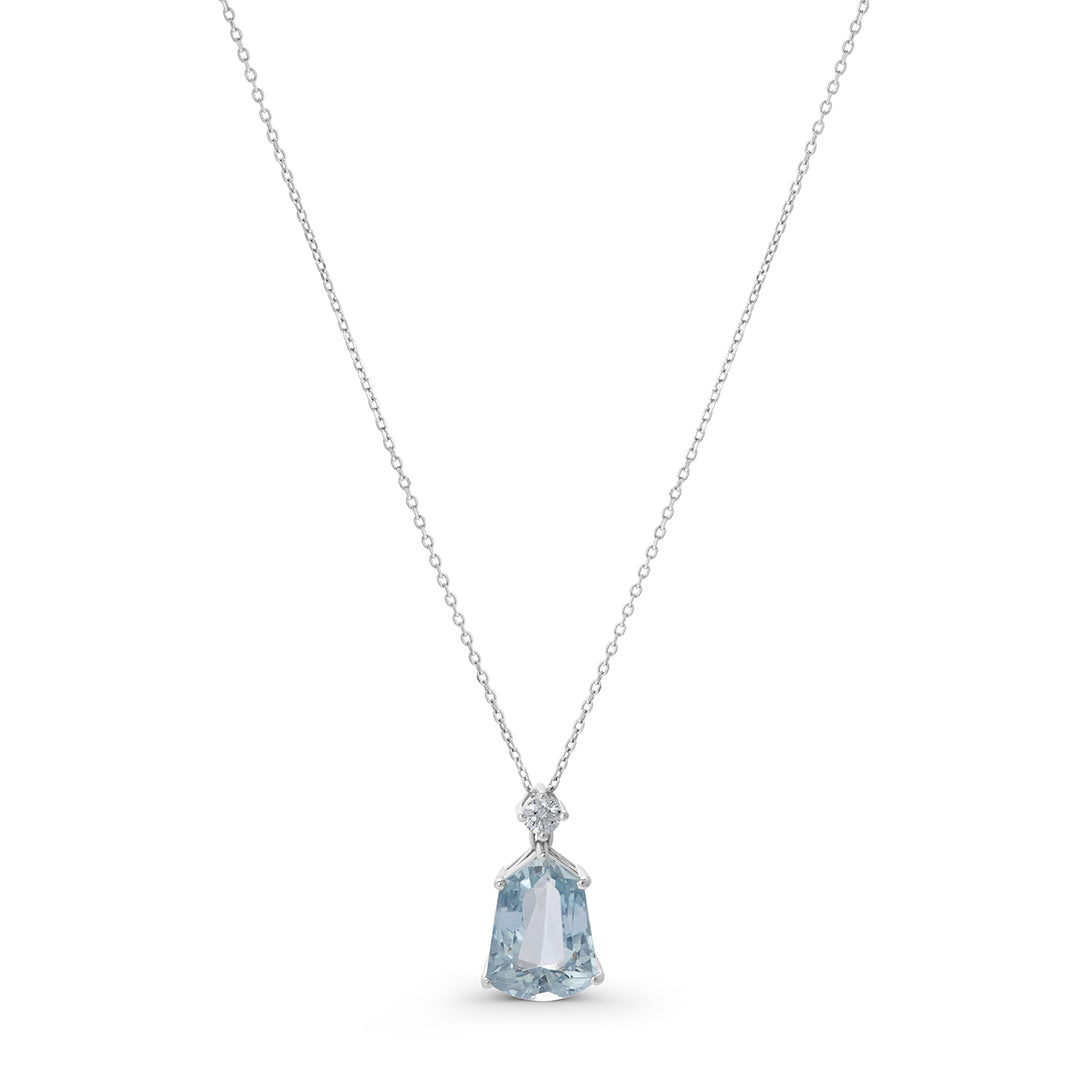 Aquamarine Single Stone Necklace