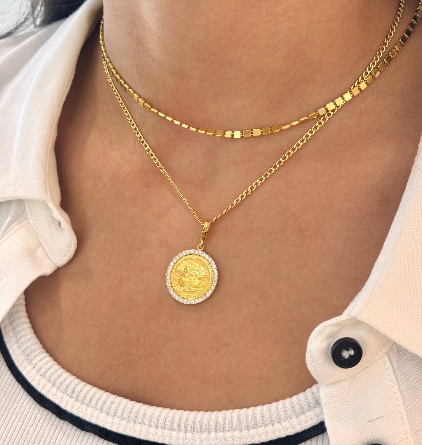 Diamonds Quarter Lira Charm