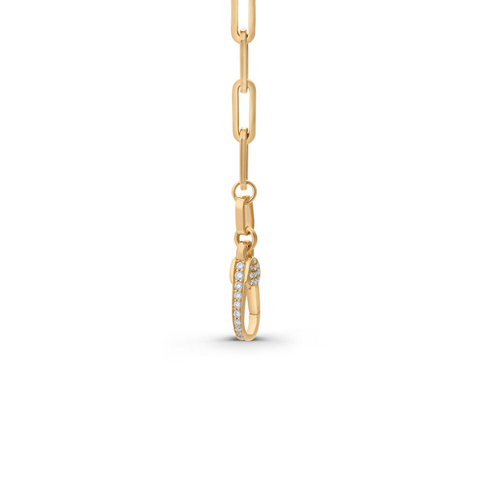 Diamond Lock Paperclip Necklace