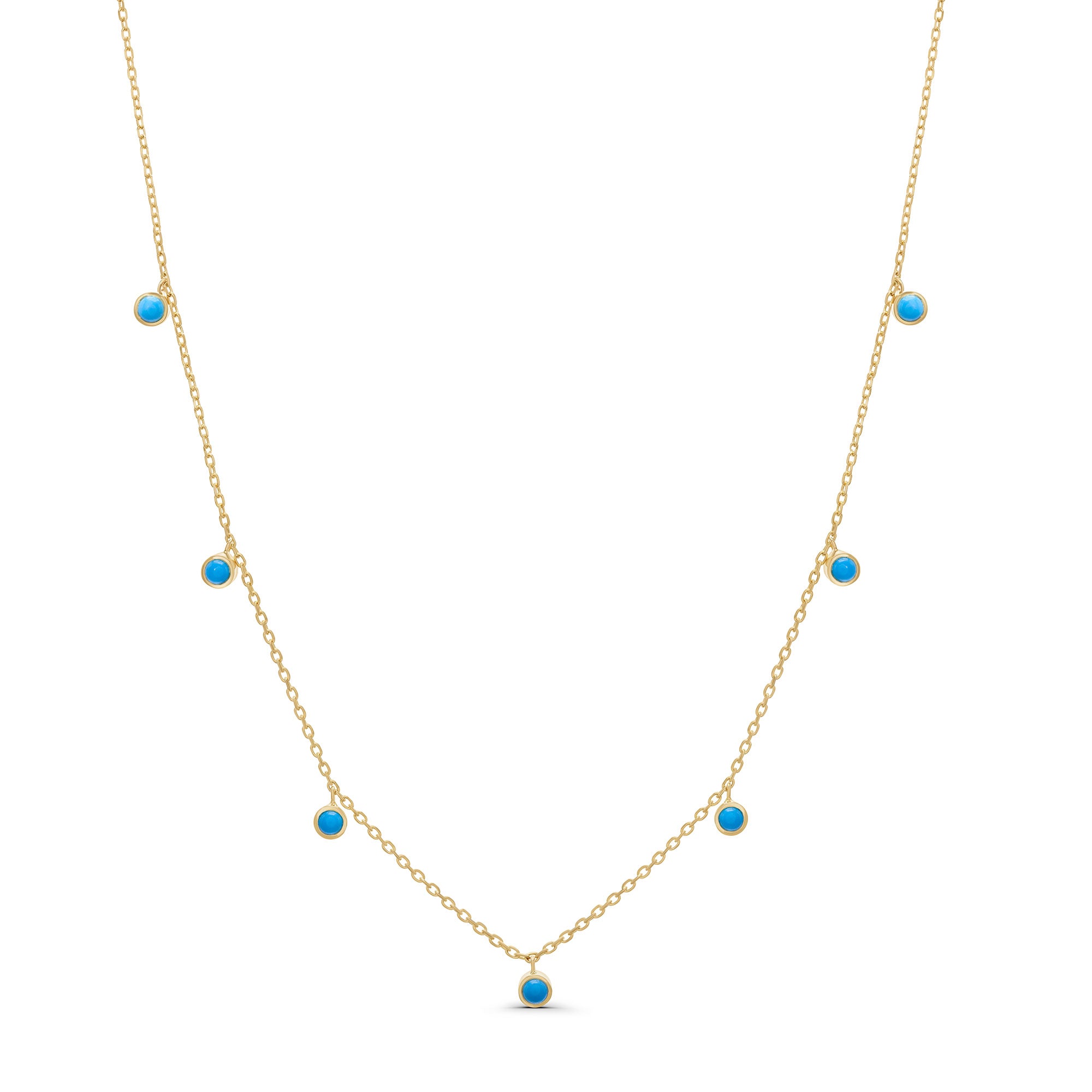 Round Stone Drop Necklace