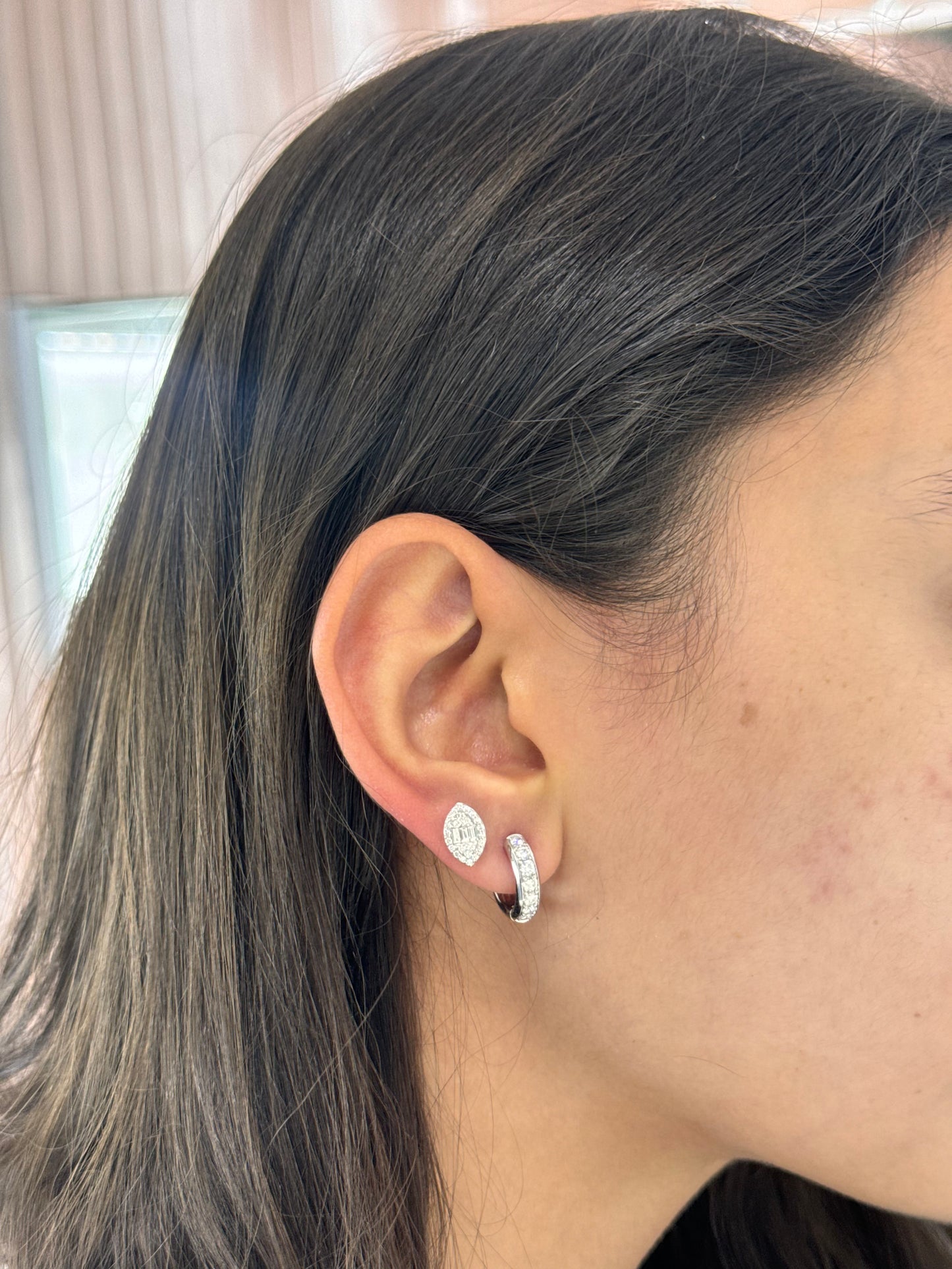 Diamond Marquise Shaped Stud