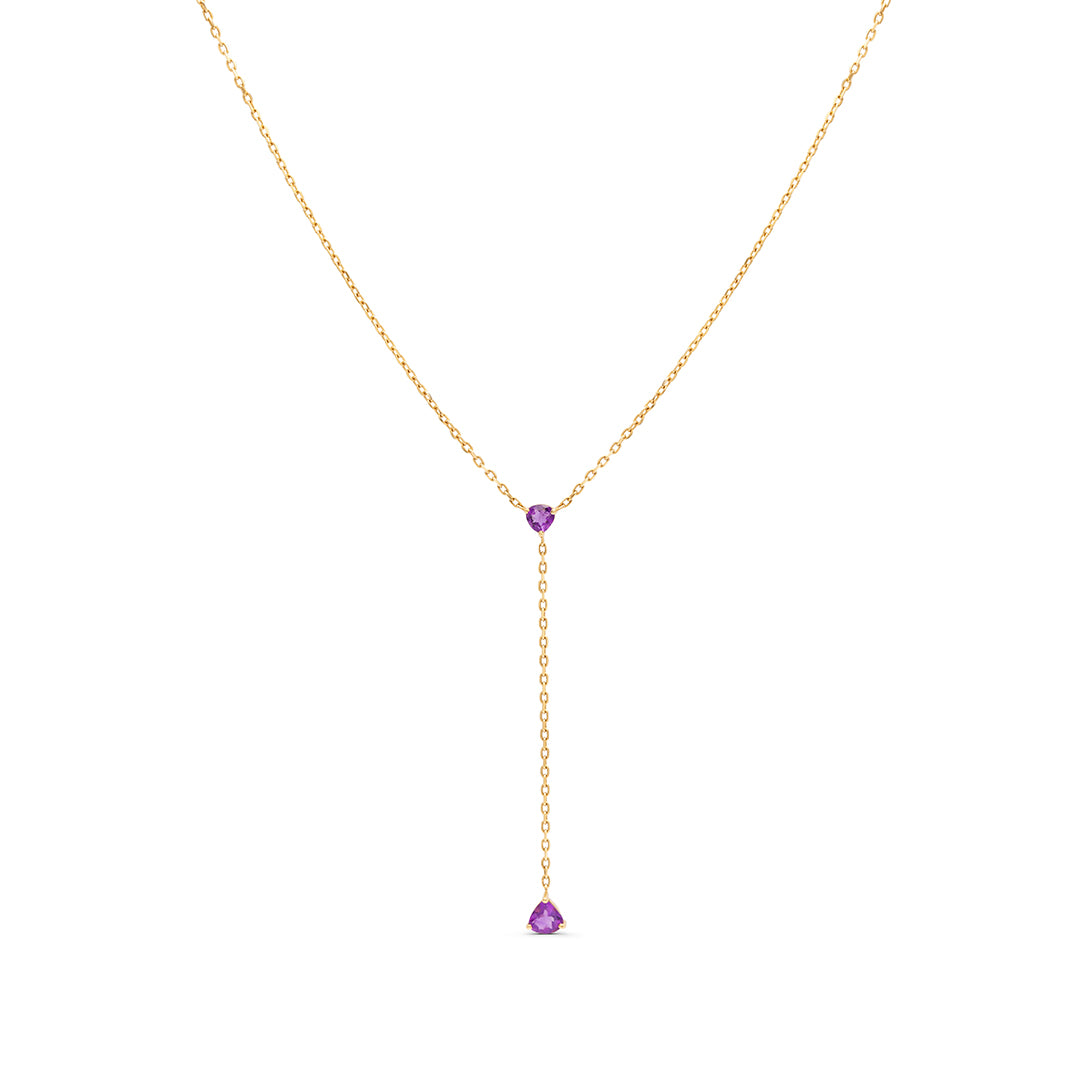 Amethyst Stones Lariat Necklace