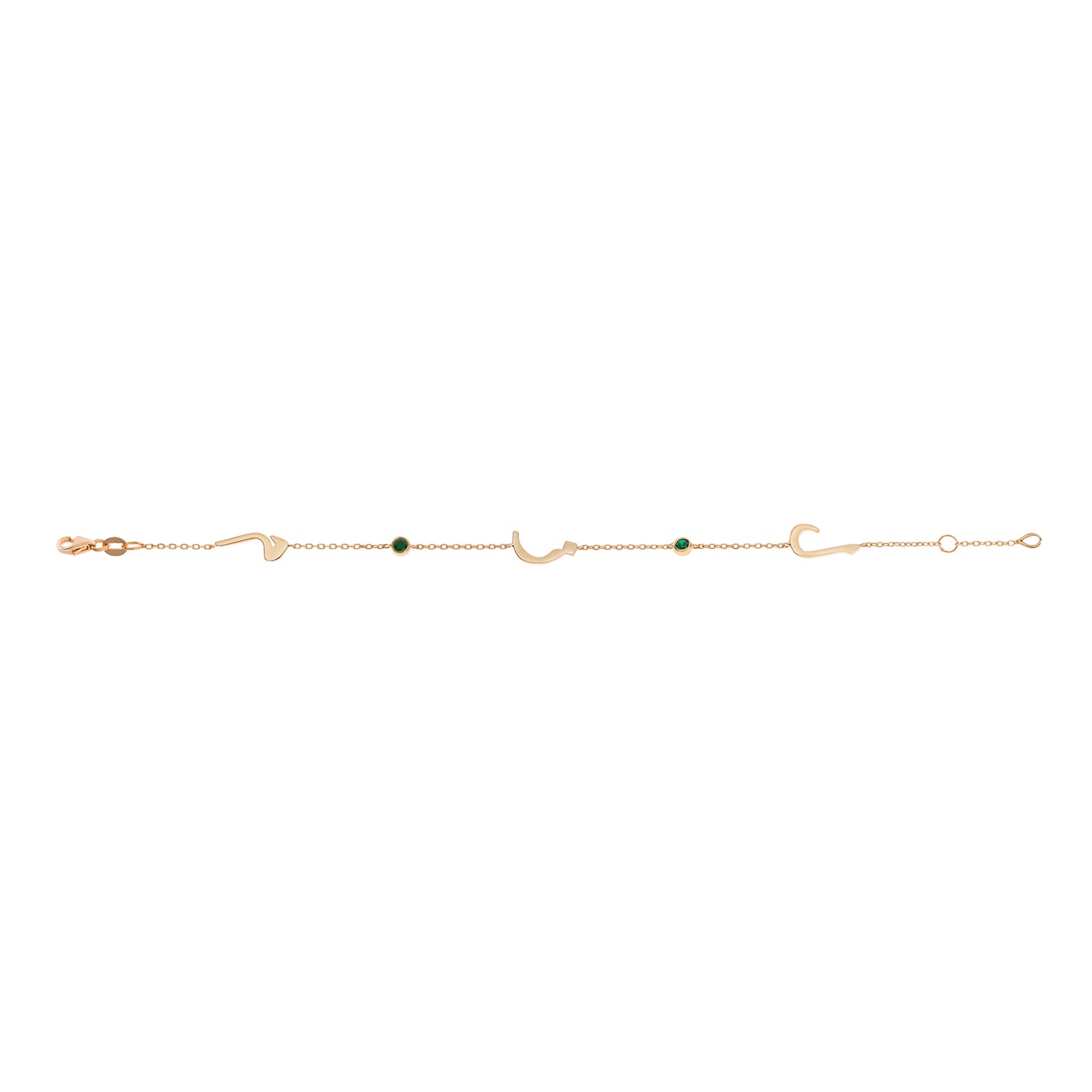 Three Letters With Stones Bracelet