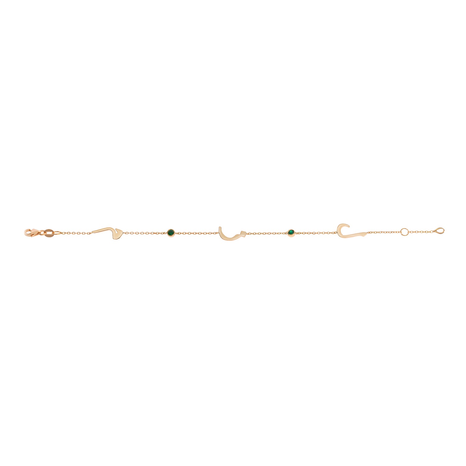 Three Letters With Stones Bracelet