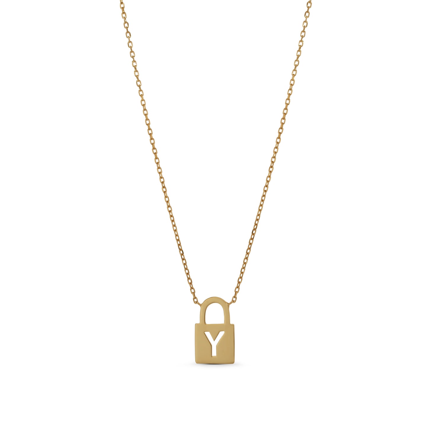 Engraved Lock Necklace