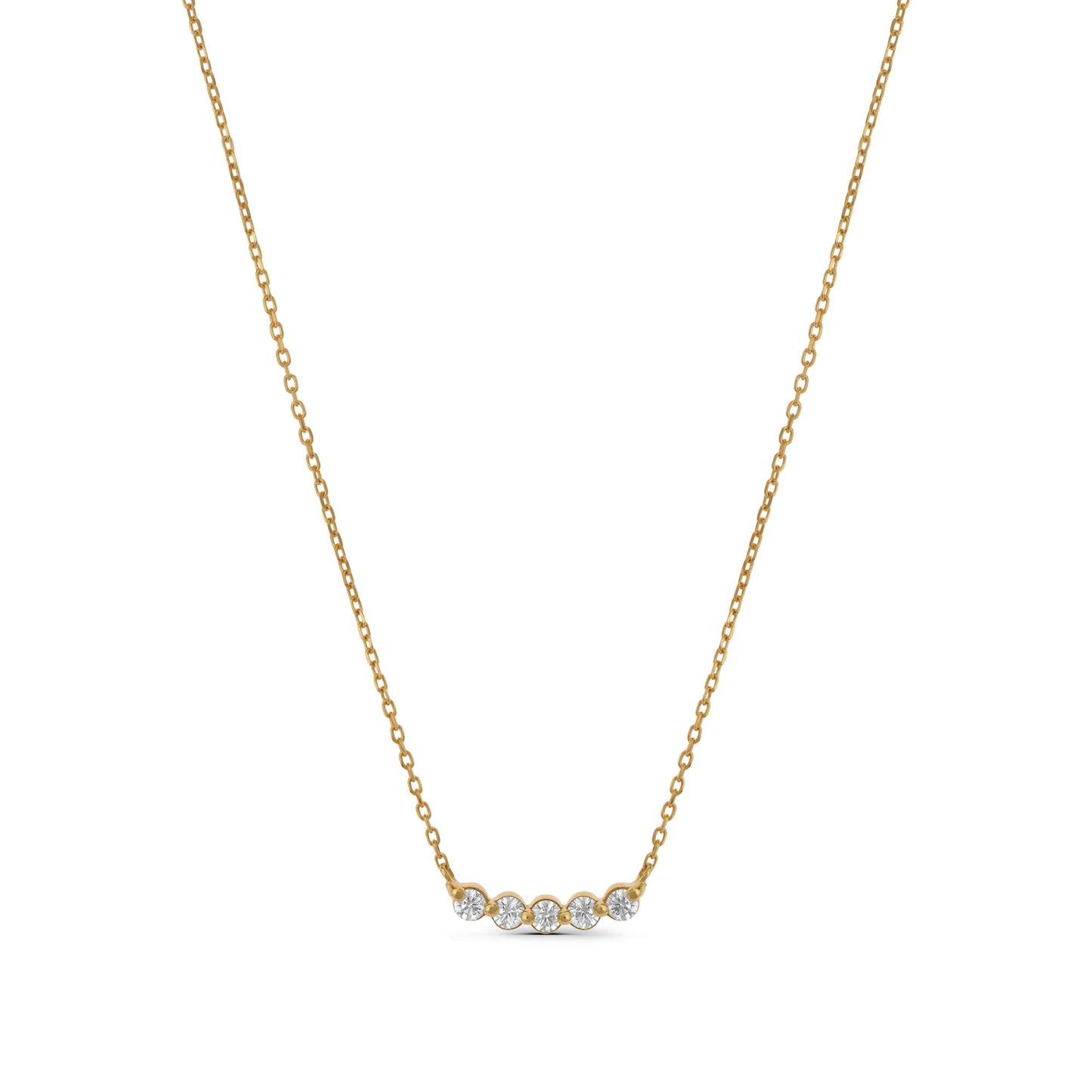 Five Bezel Stones Necklace