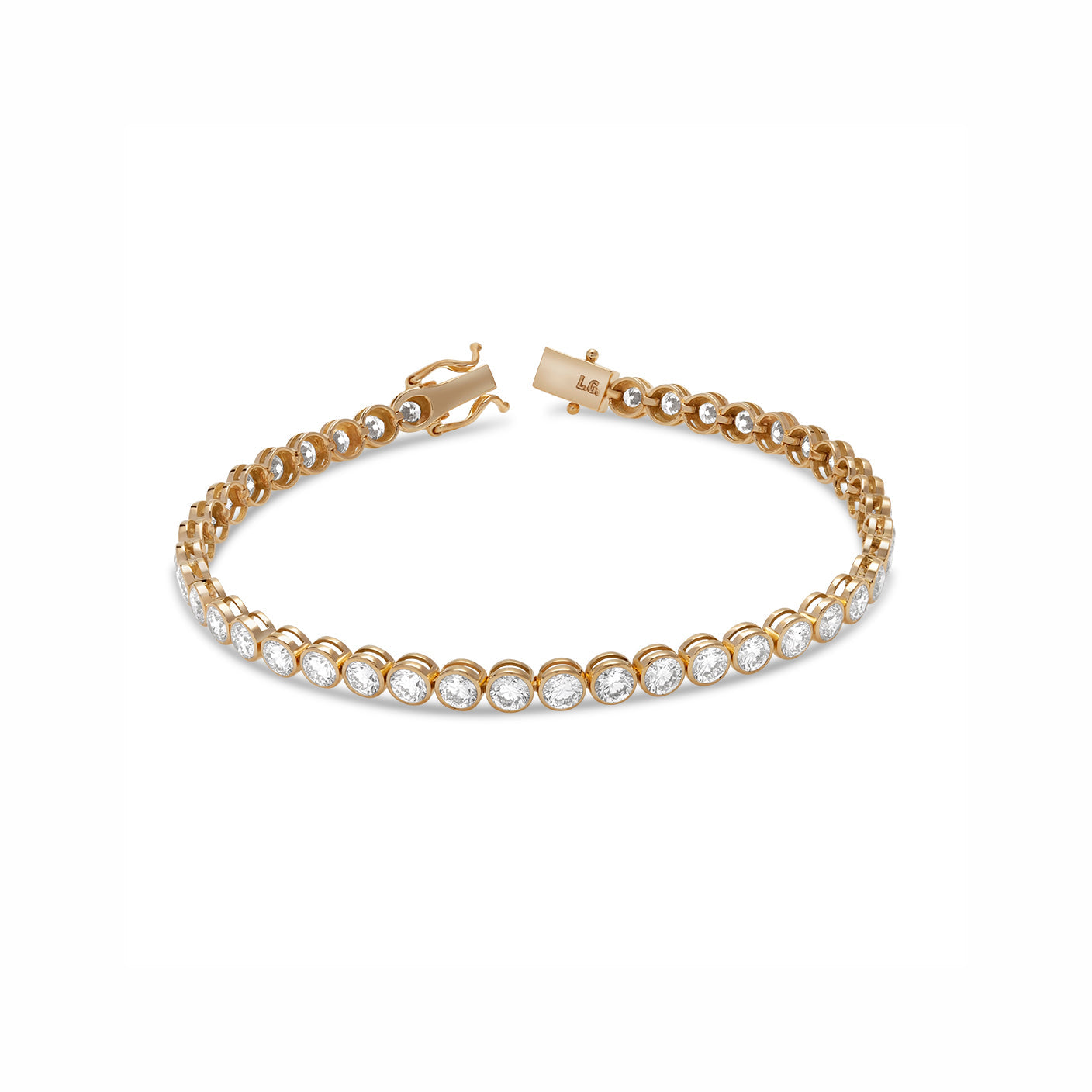 Lab Grown Diamond Bezel Round-Cut Tennis Bracelet