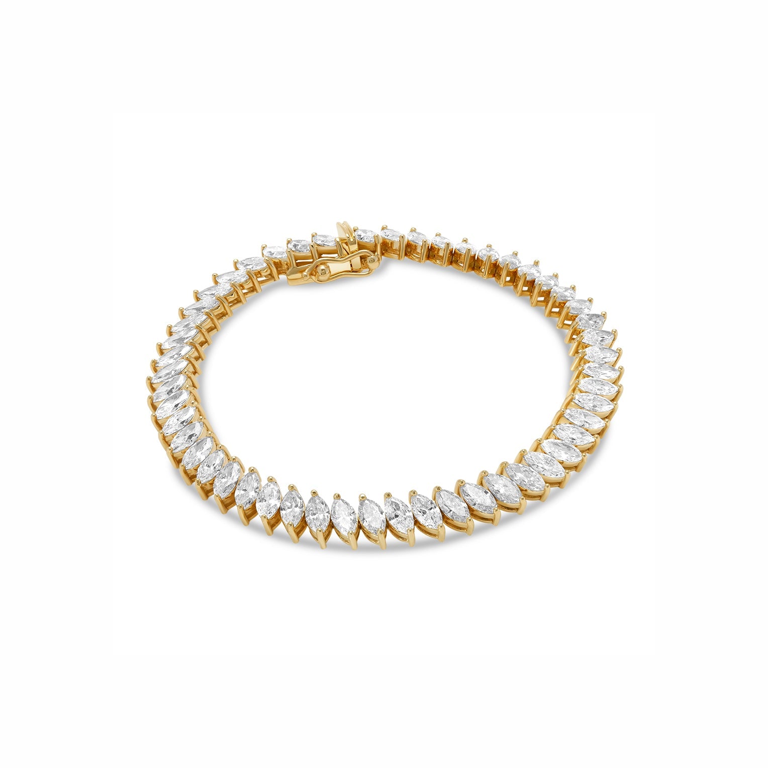 Lab Grown Diamond Marquise-Cut Tennis Bracelet