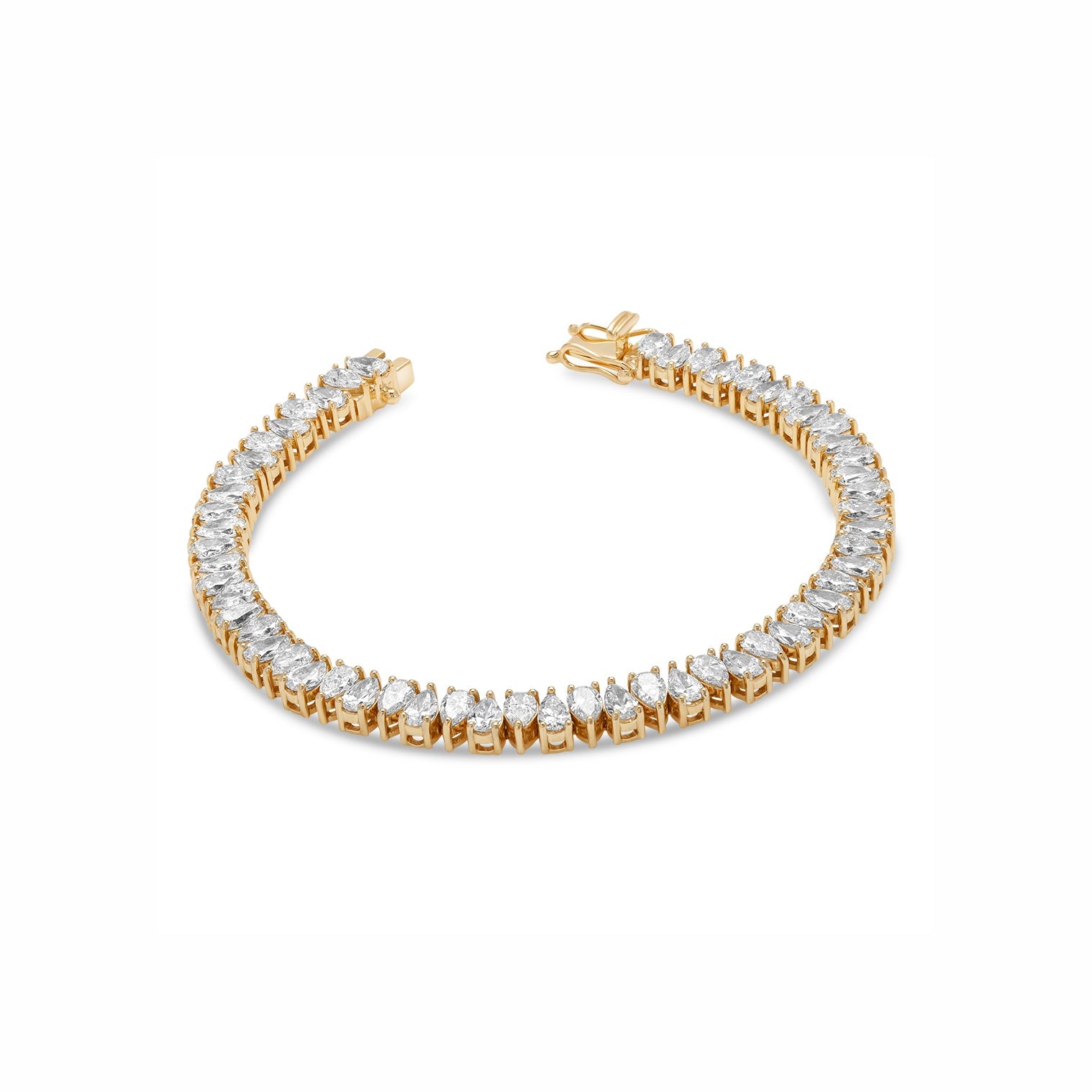 Lab Grown Diamond Radiant Pear-Cut Tennis Bracelet