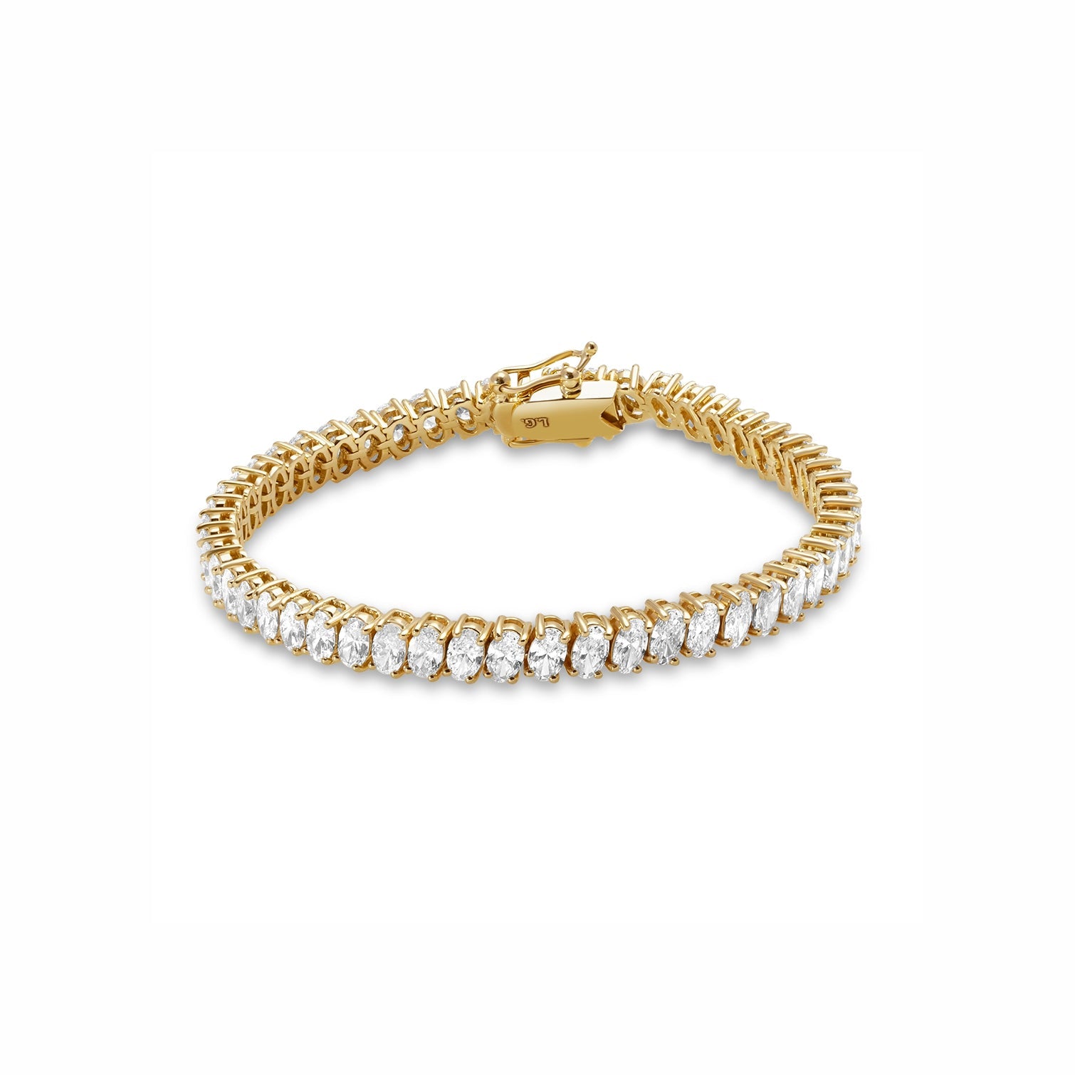 Lab Grown Diamond Tilted Oval-Cut Tennis Bracelet