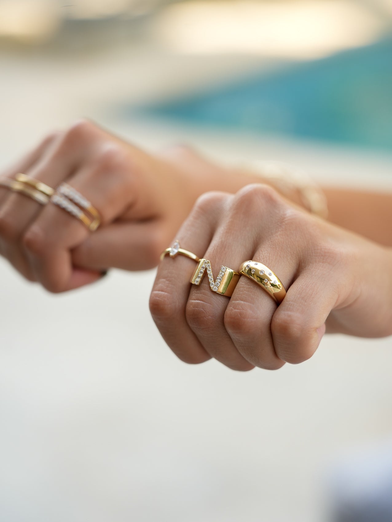 Scattered Stones Dome Ring