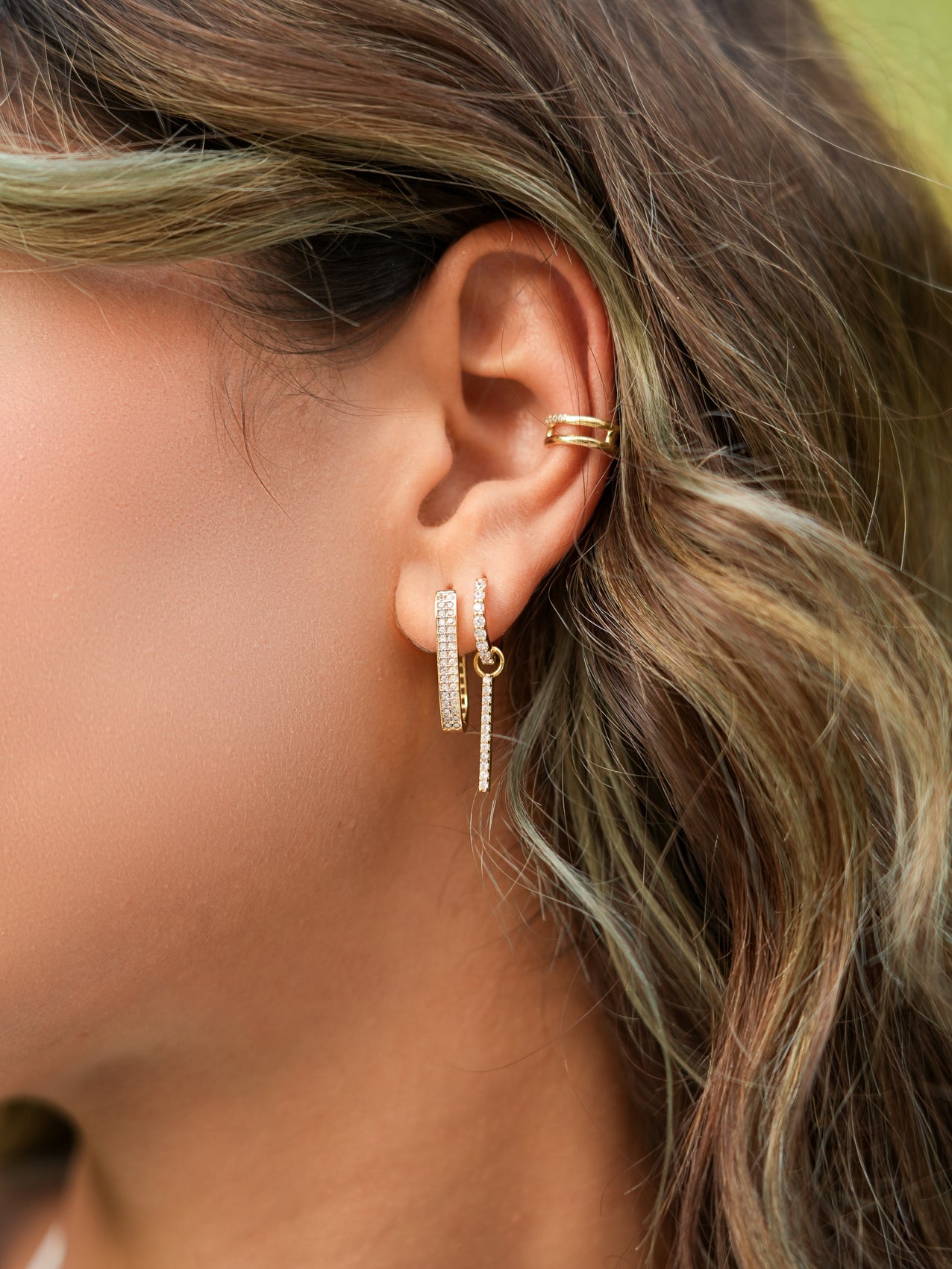 Studded Rounded Rectangle Hoops 2.0