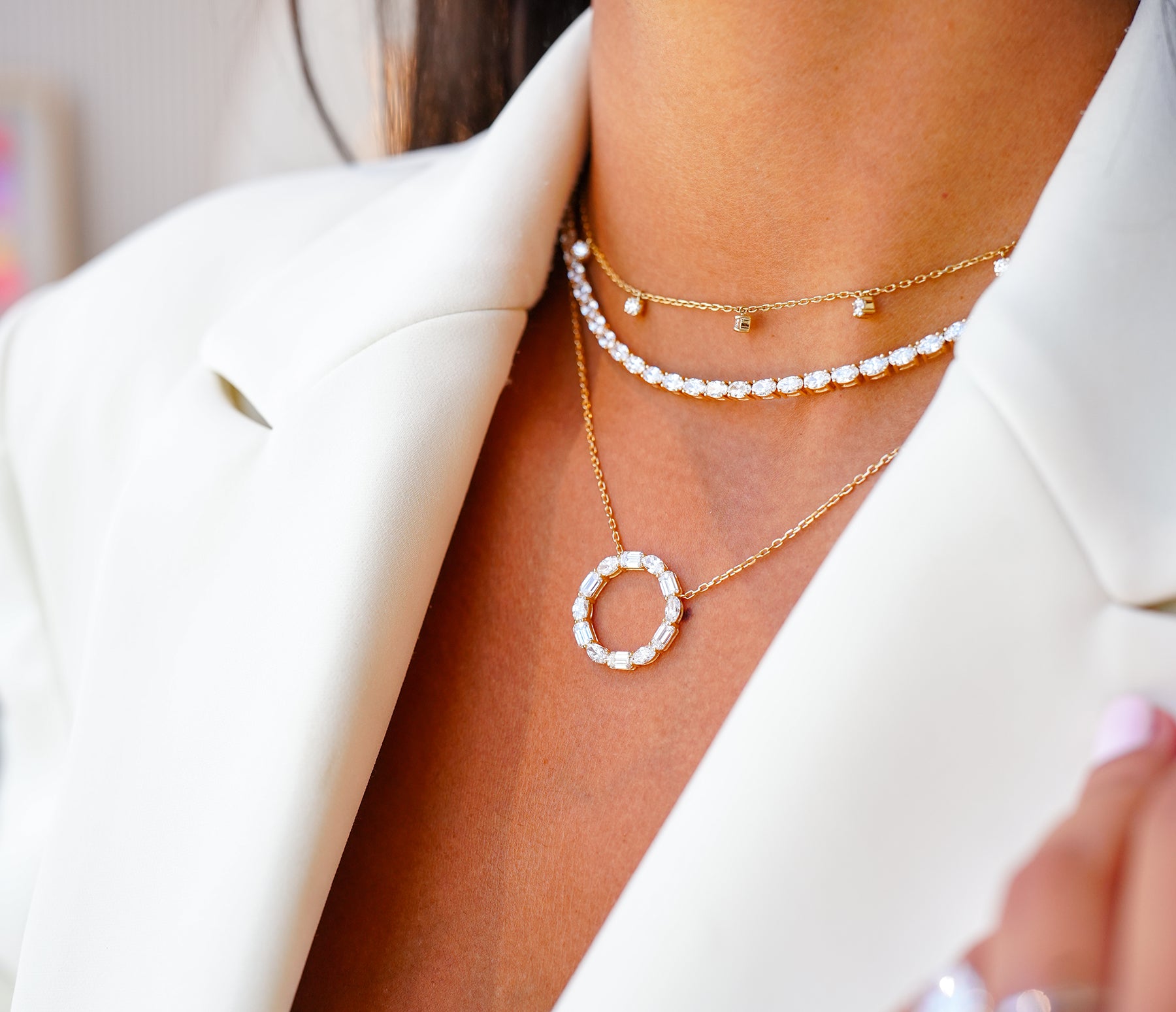 Lab Grown Diamond Oval Cut Tennis Necklace