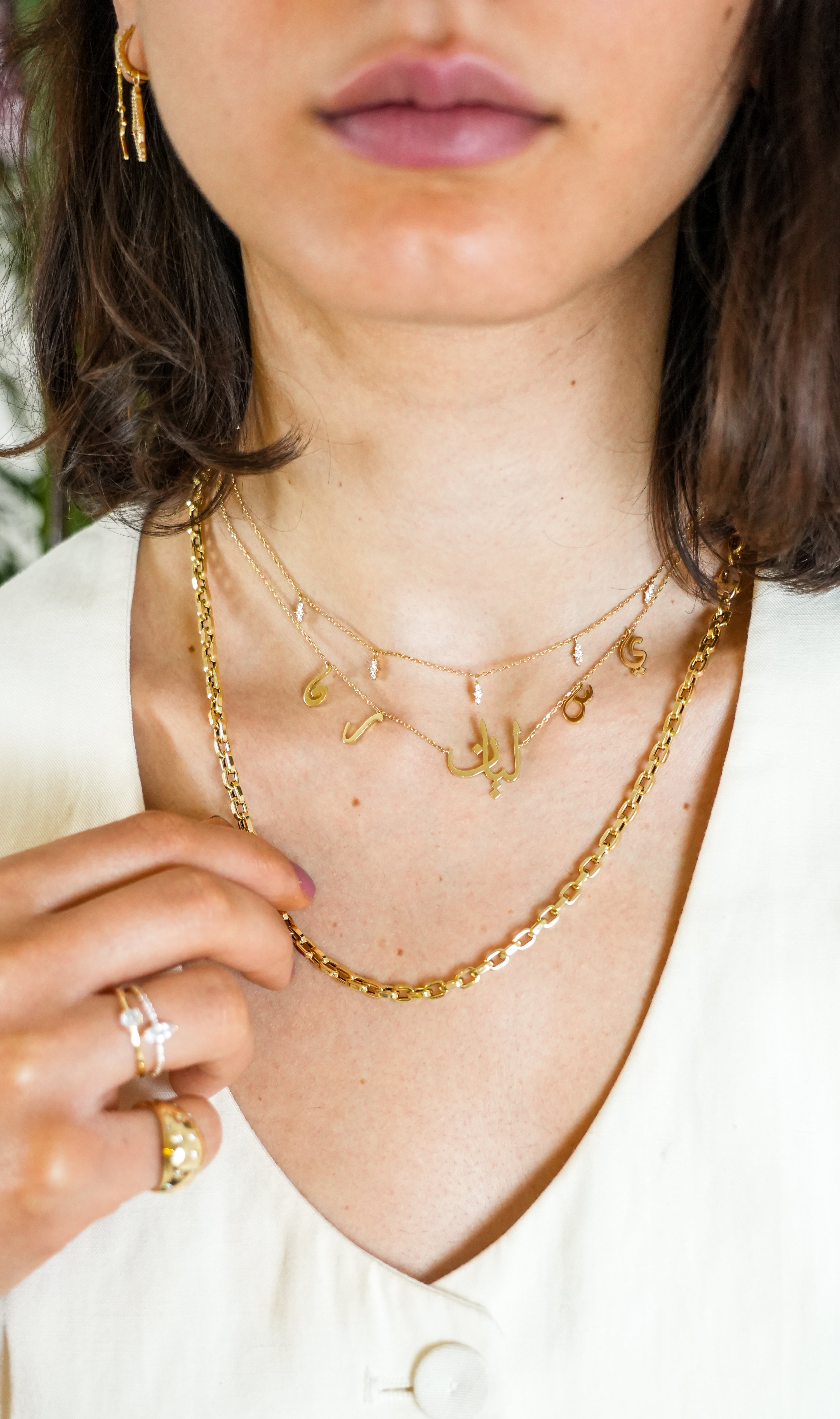 Name With Dangling Letters Necklace