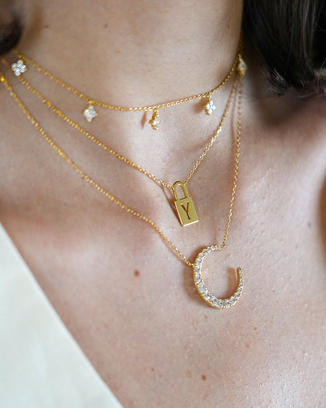 Engraved Lock Necklace