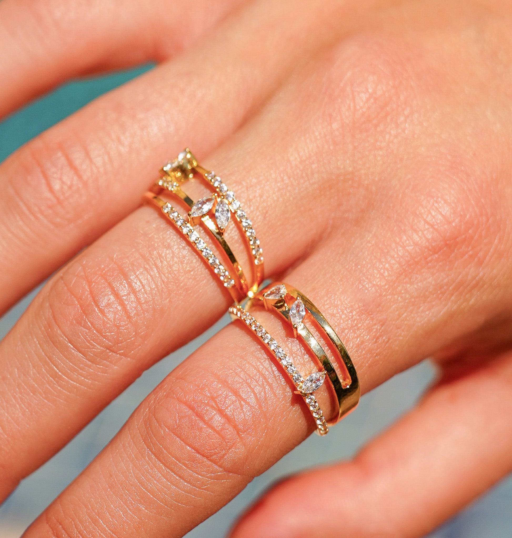 Marquise Crossover Ring