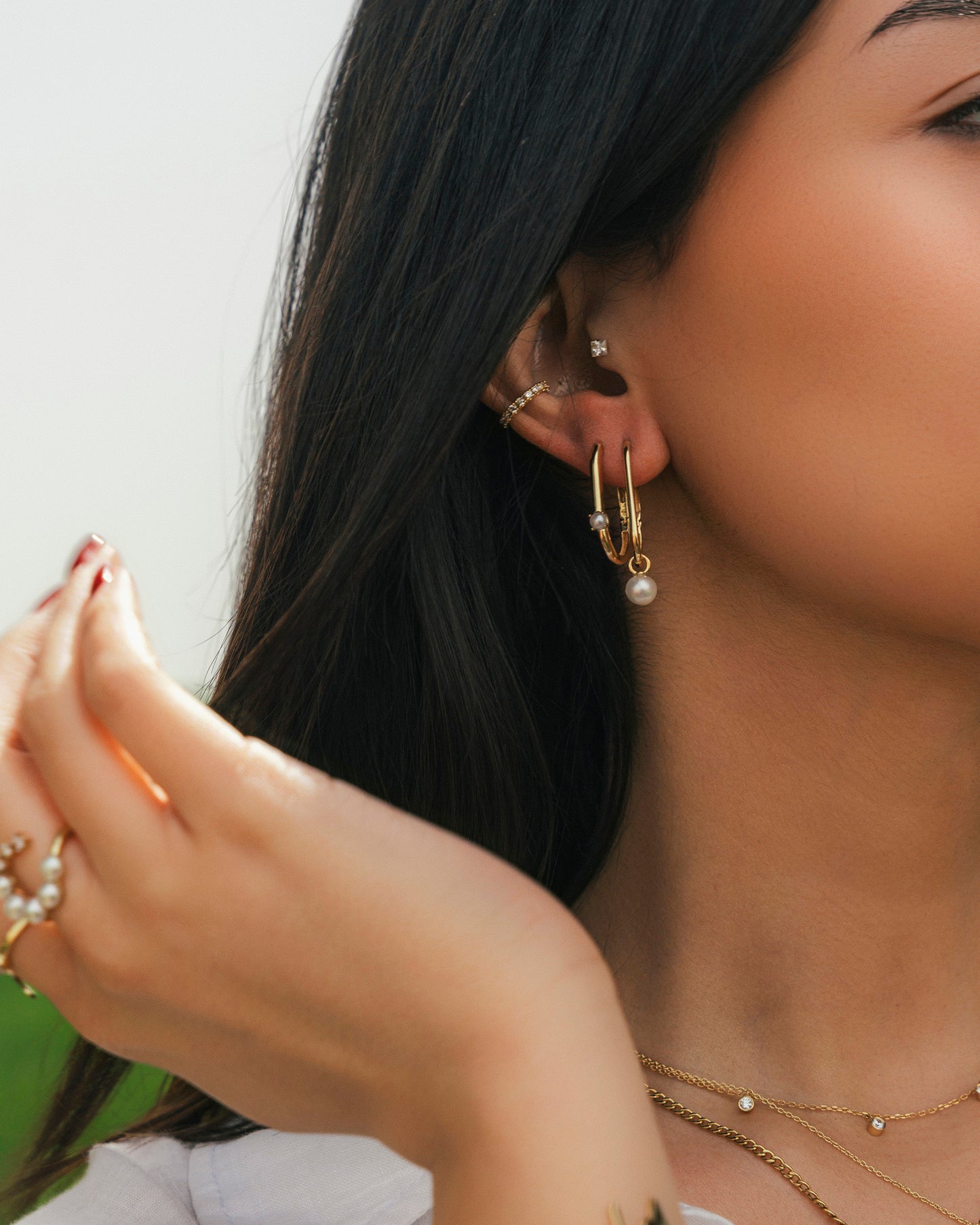 Long Pearl Drop Earrings