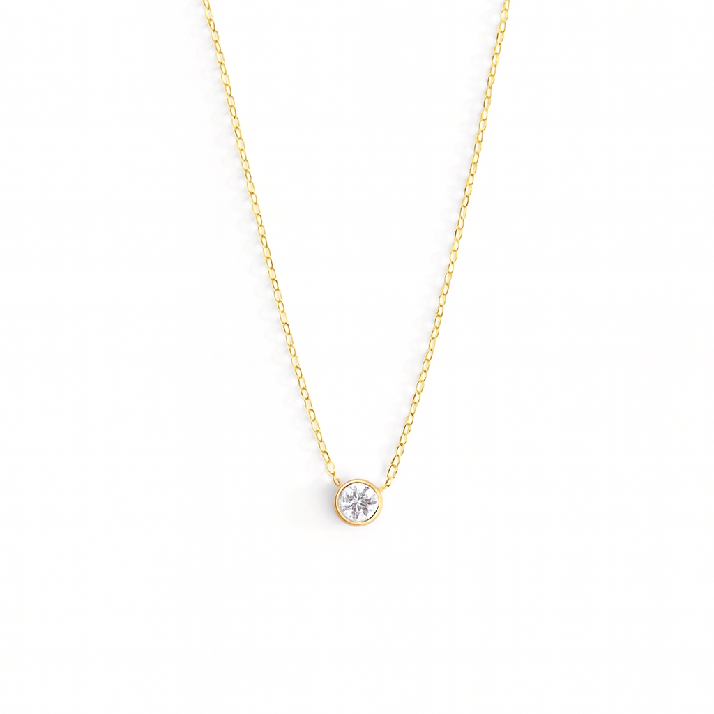 Diamond Single Stone Necklace