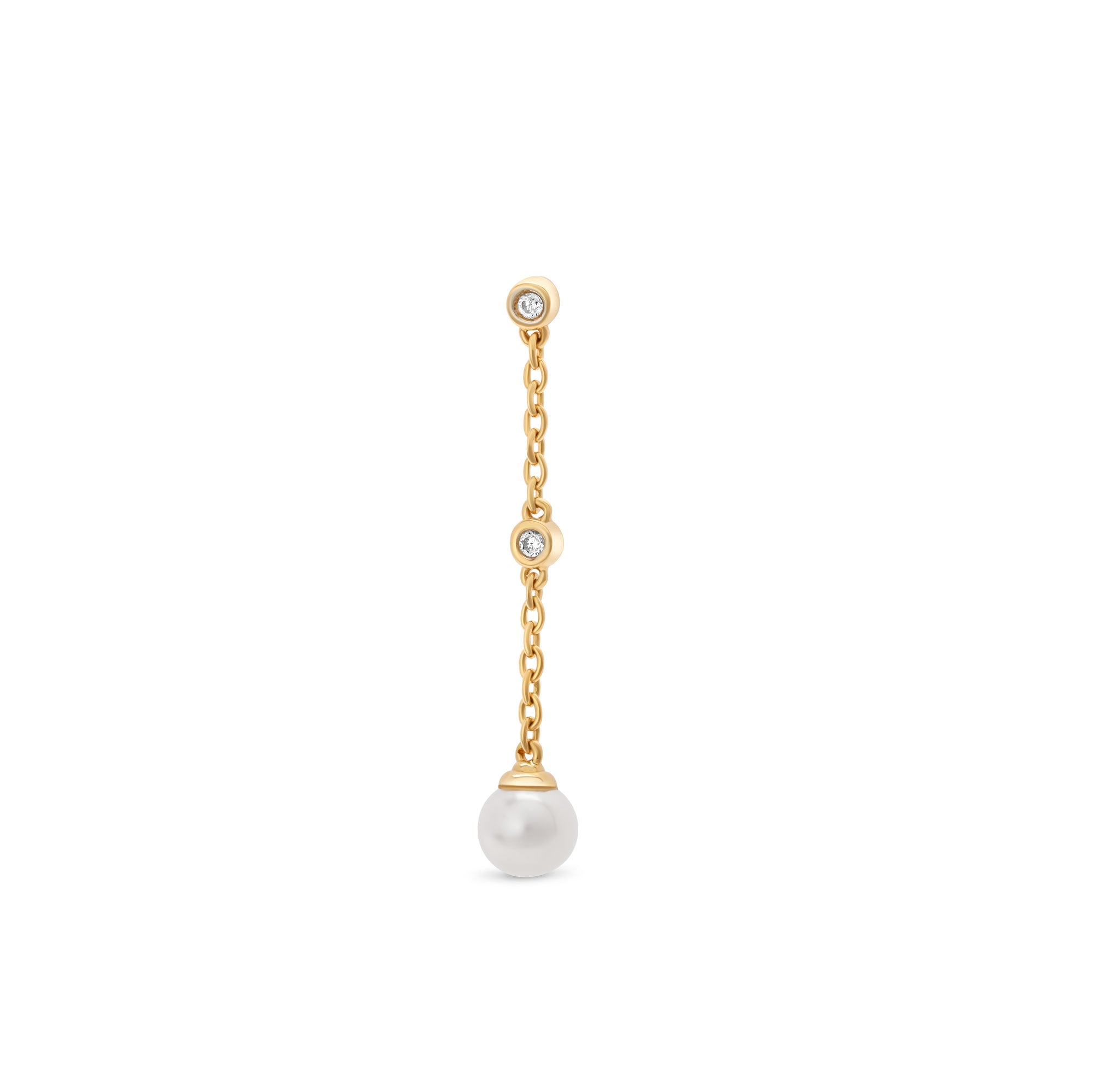 Bezel Stones with Pearl Drop Earring