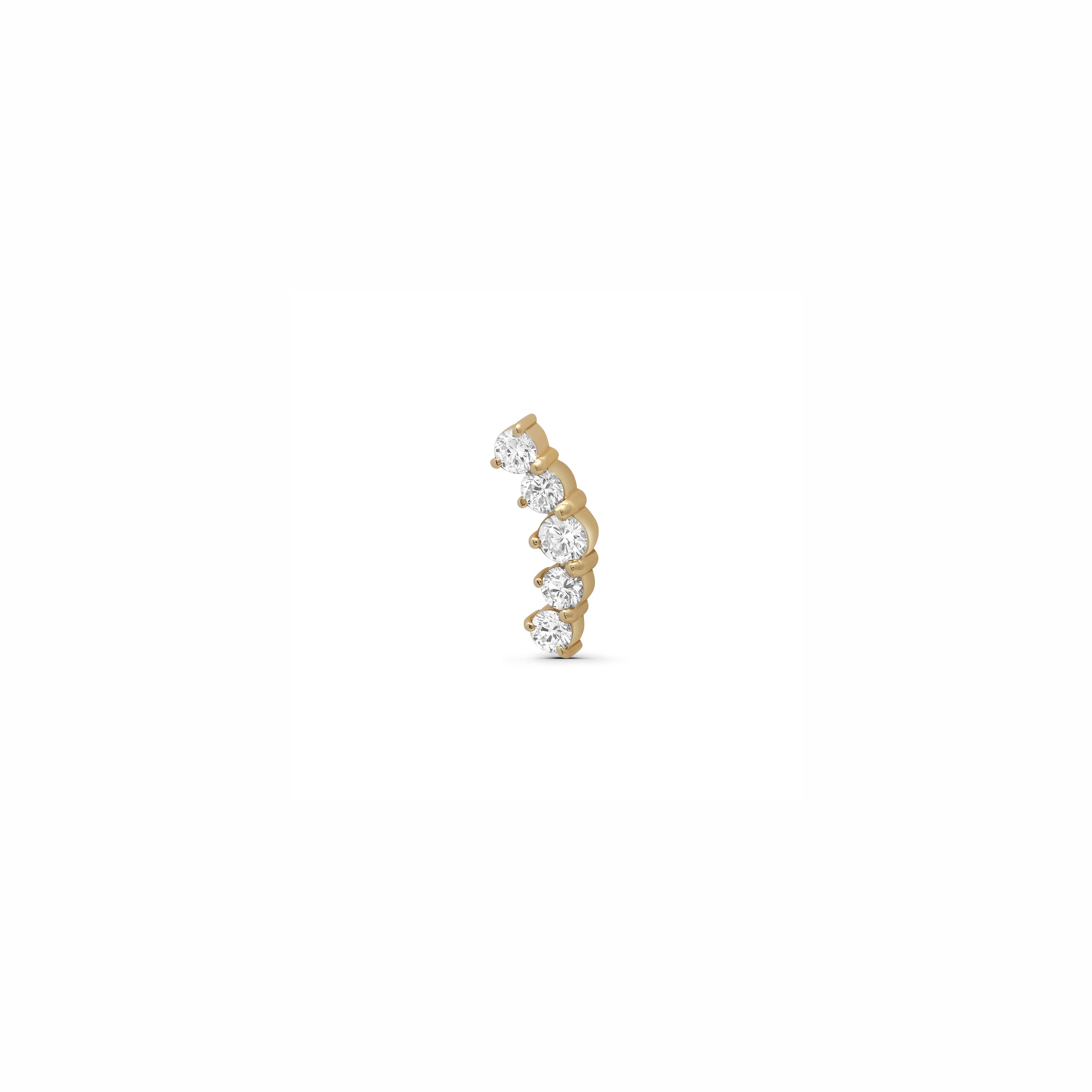 Five Stones Curved Lab Grown Stud