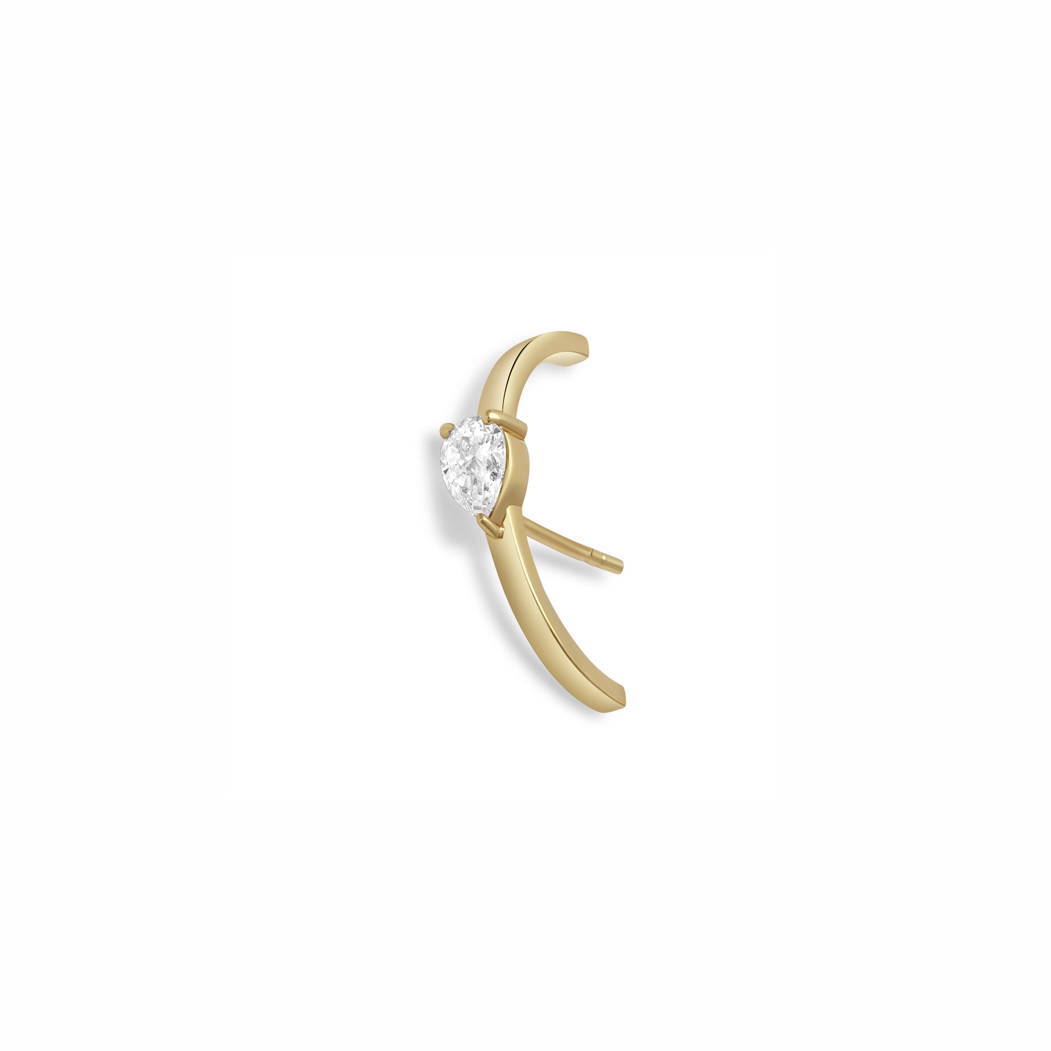 Lab Grown Pear Ear Lobe Cuff