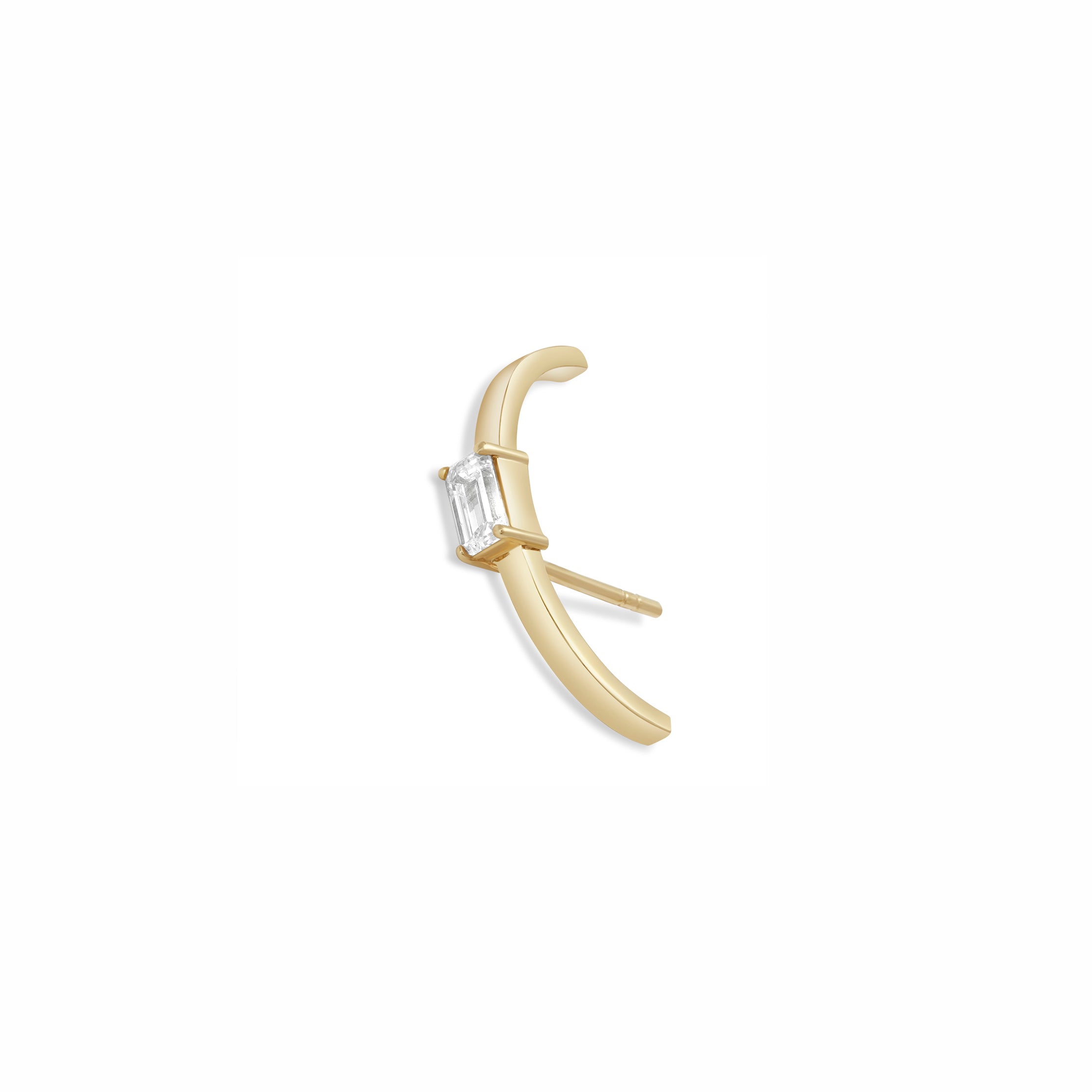 Lab Grown Emerald-Cut Ear Lobe Cuff