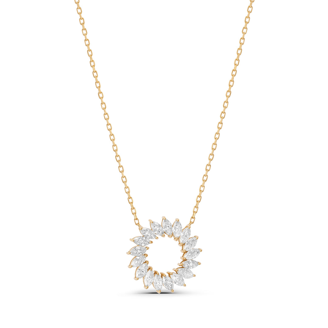Circular Marquise Lab Grown Necklace