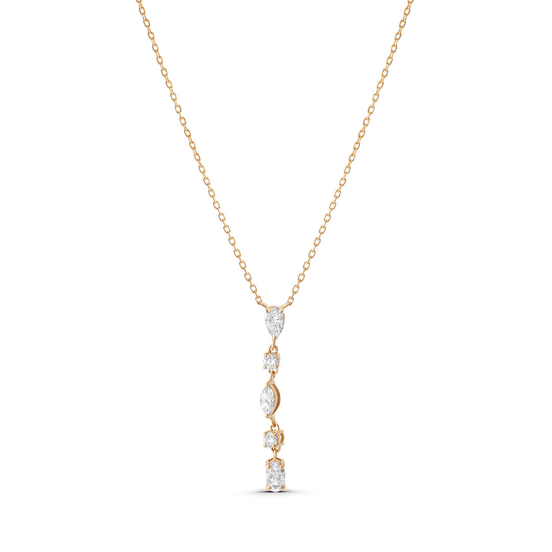 Lab Grown Diamond Mixed Stones Drop Necklace