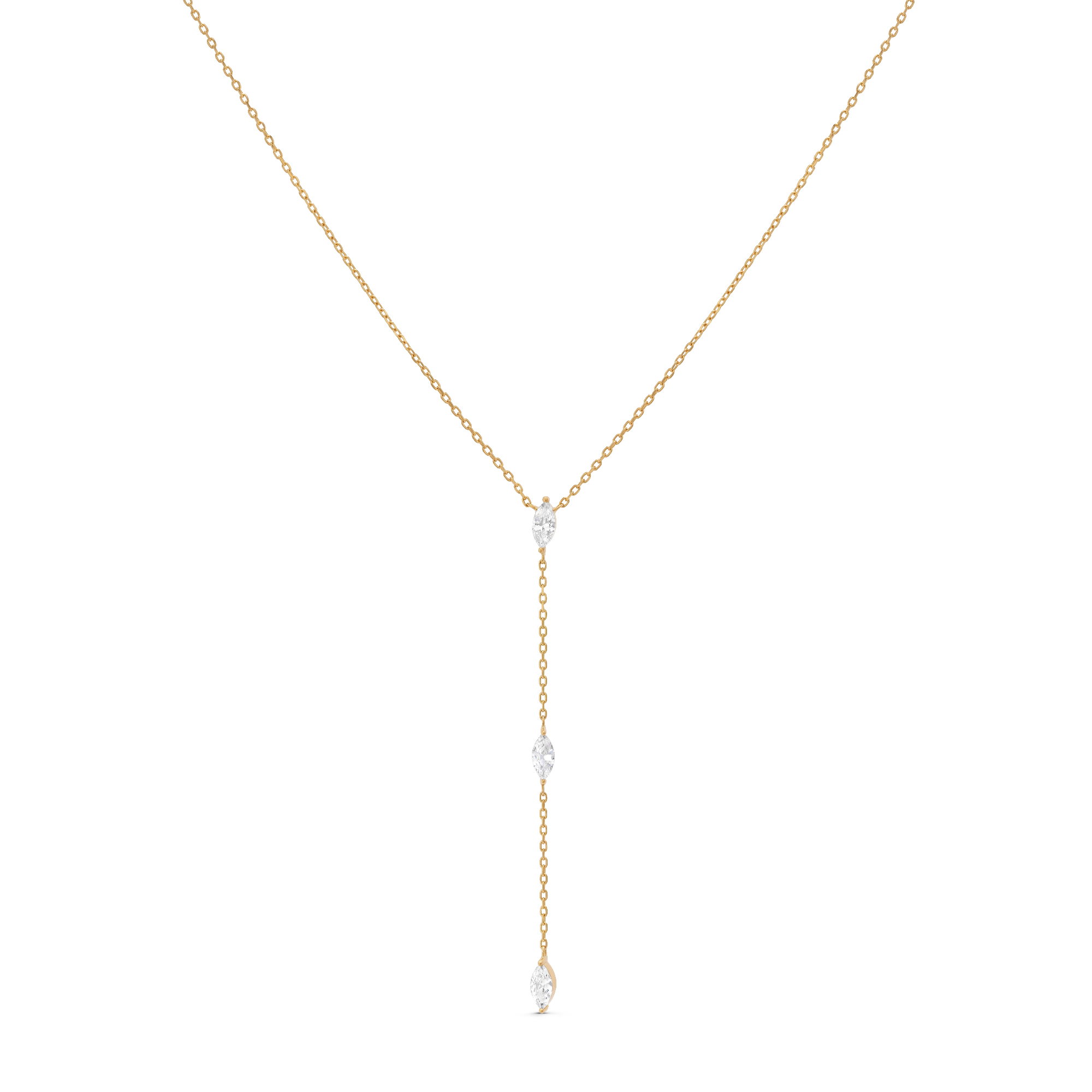 Triple Marquise Lariat Necklace