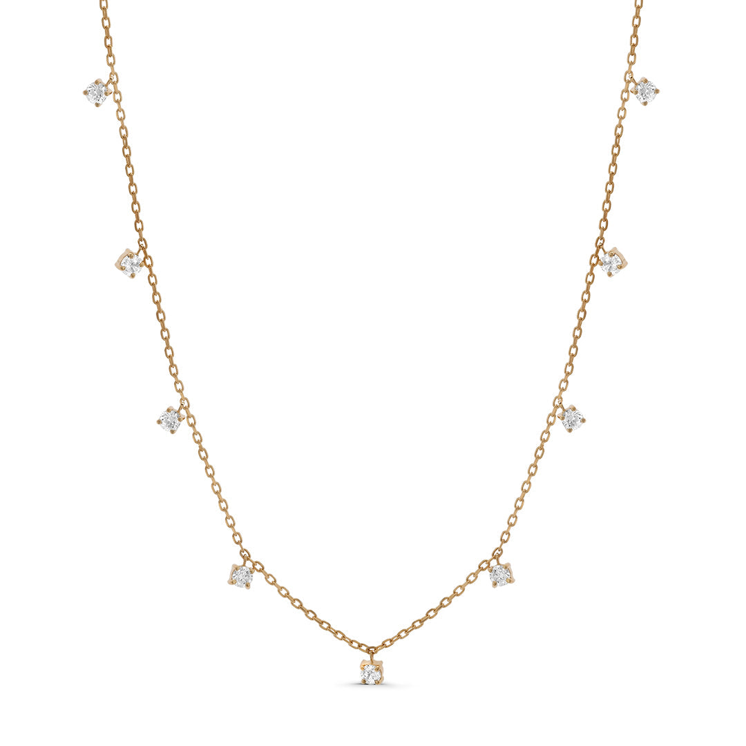 Lab Grown Diamond Bezel Round Drops Necklace 2.0