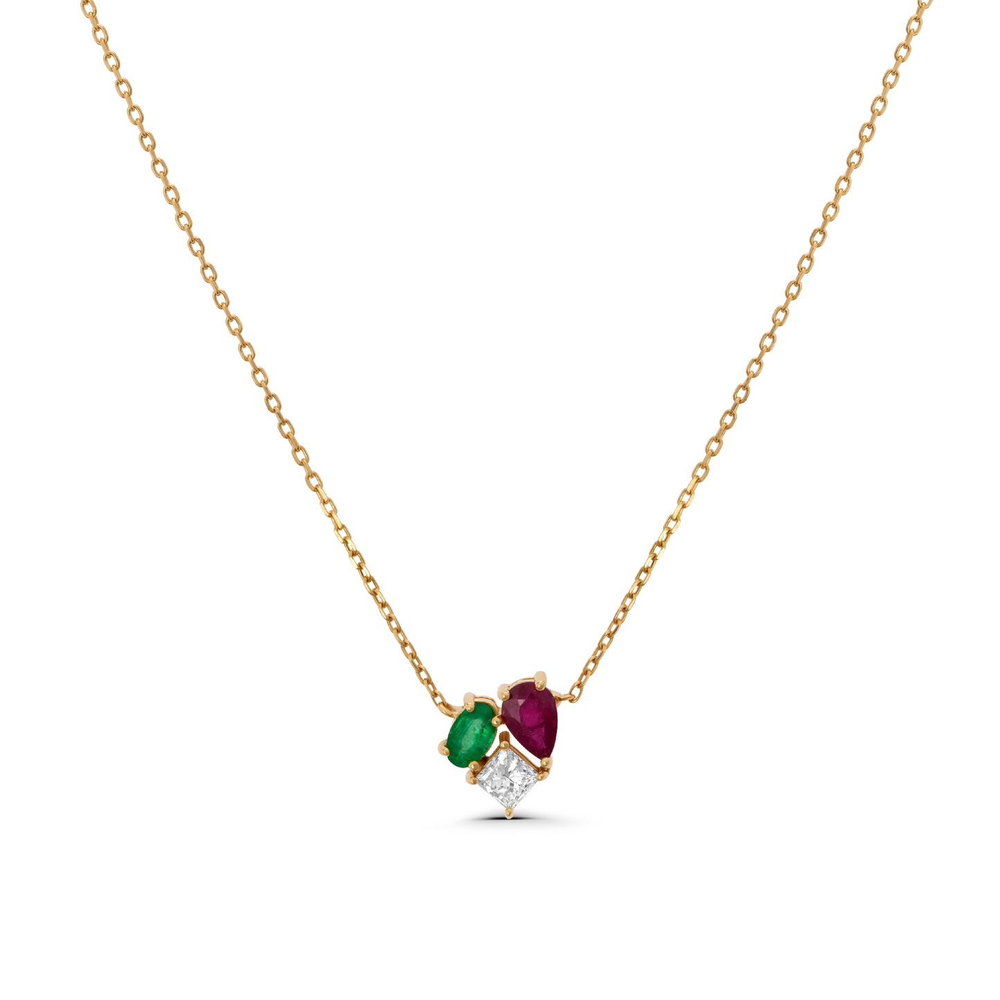 Diamond Colored Mixed Stones Necklace 2.0