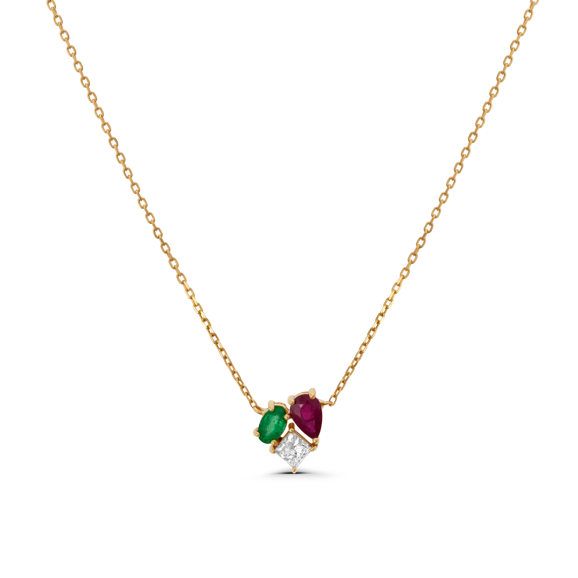 Diamond Colored Mixed Stones Necklace 2.0