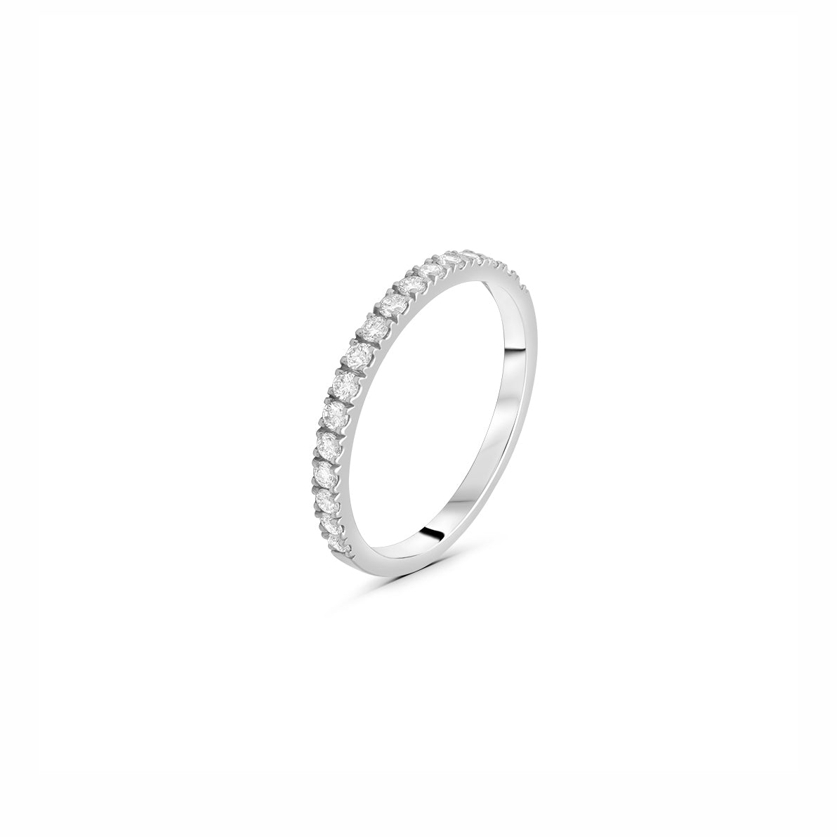 Lab Grown Diamond 1.7mm Round-Cut Stones Line Ring