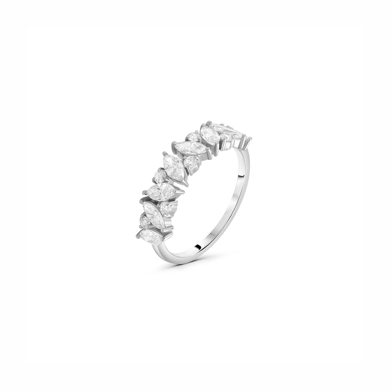 Lab Grown Diamond Marquise and Round Stones Ring
