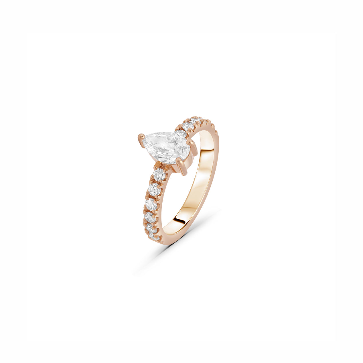 Lab Grown Diamond Pear-Cut Stone Studded Ring
