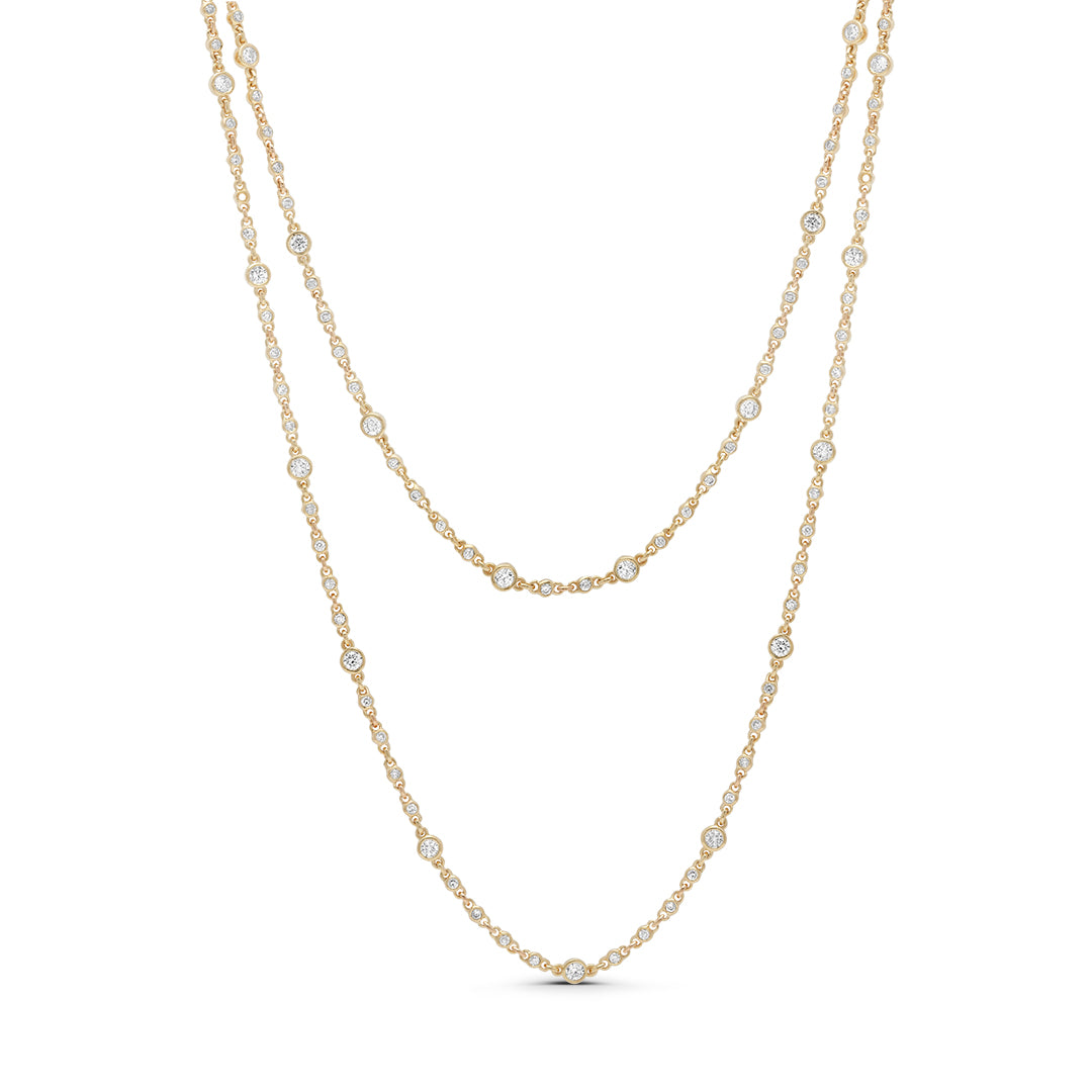 Long Round-Cut Lab Grown Necklace