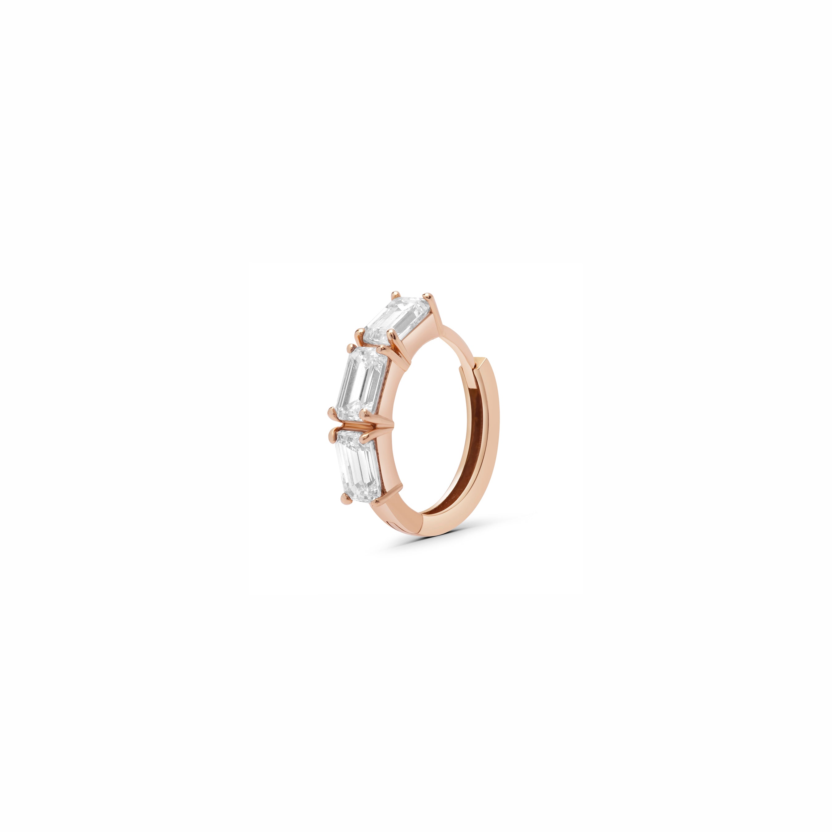Emerald-Cut Lab Grown Hoop