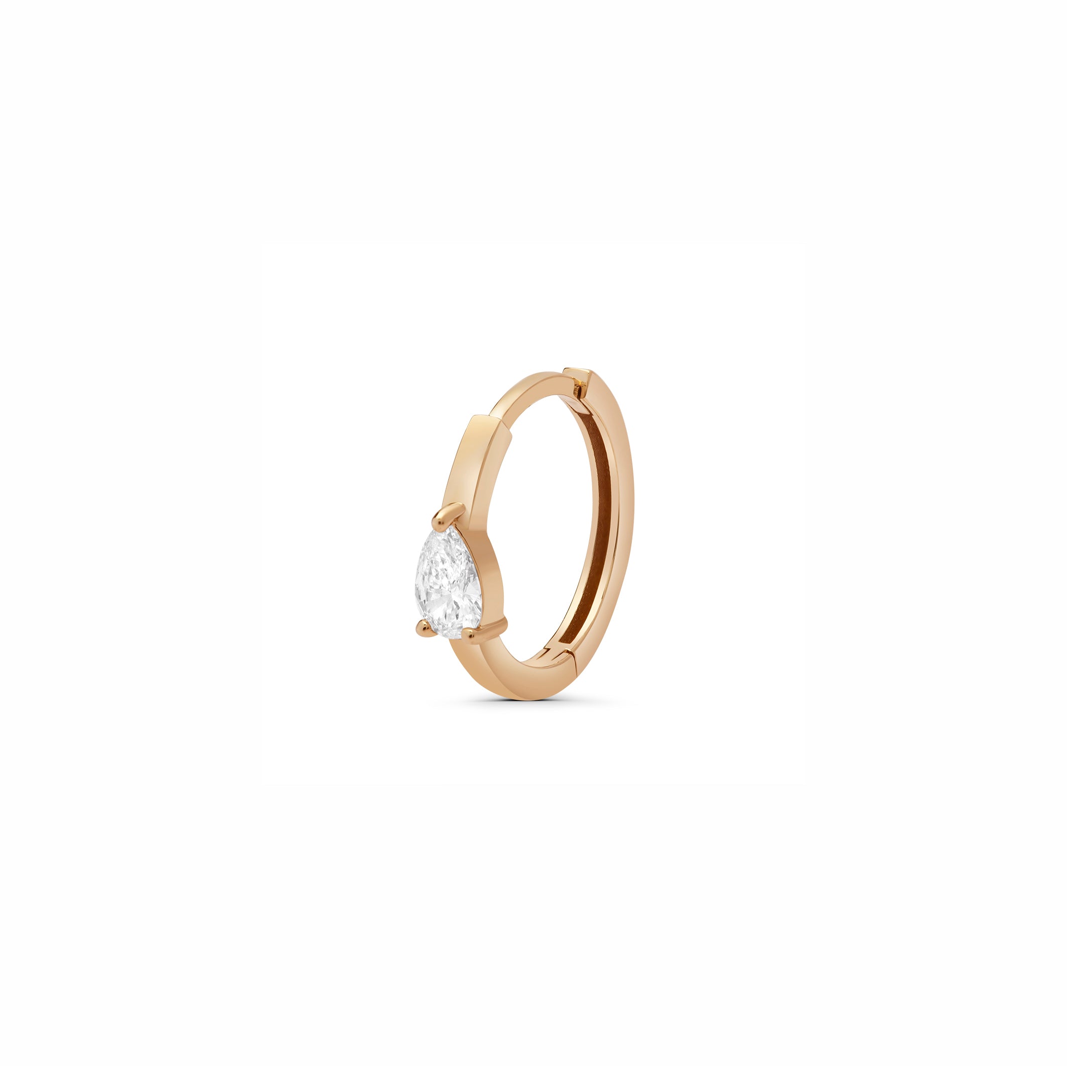 Pear-Cut Lab Grown Plain Hoop