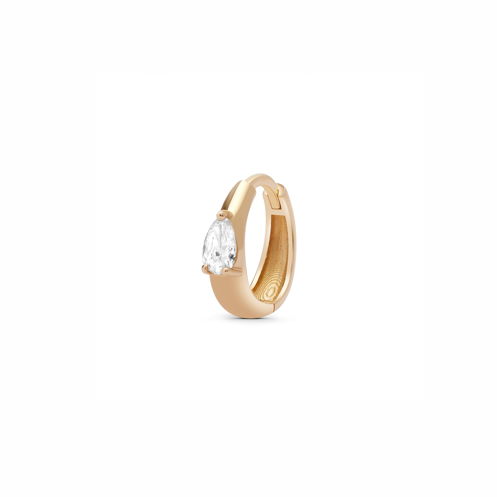 Pear-Cut Lab Grown Plain Hoop 2.0