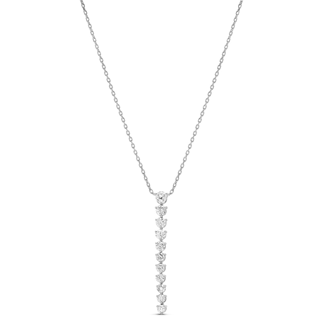 Round Drop Line Lab Grown Necklace