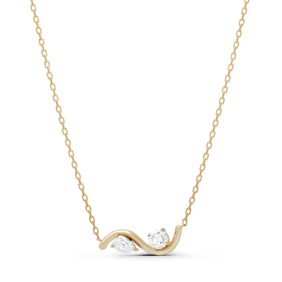 Lab Grown Diamonds on a Wave Necklace
