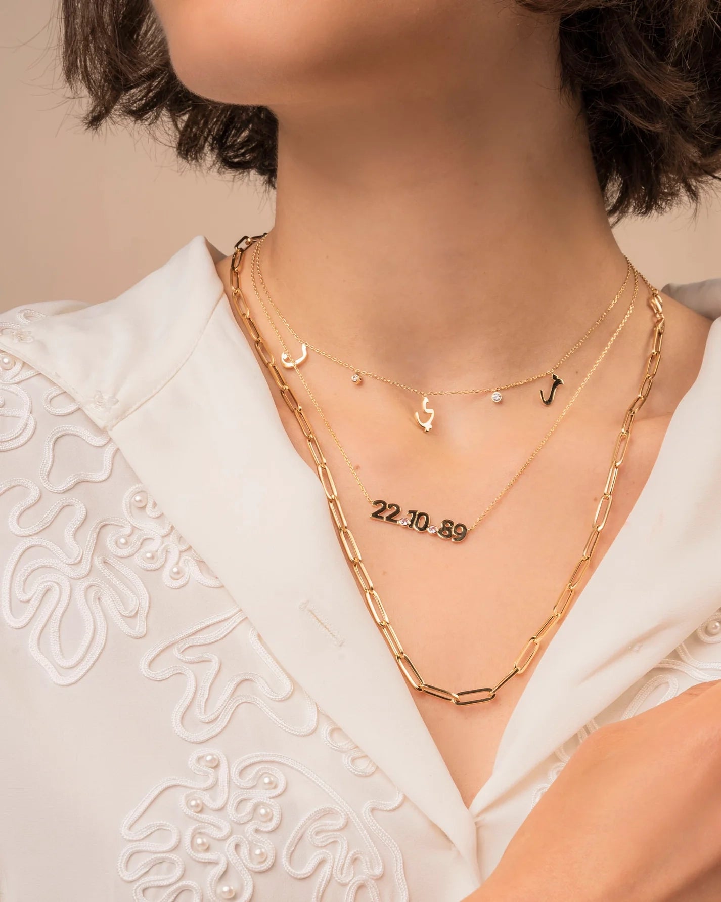 Stones and Letters Necklace