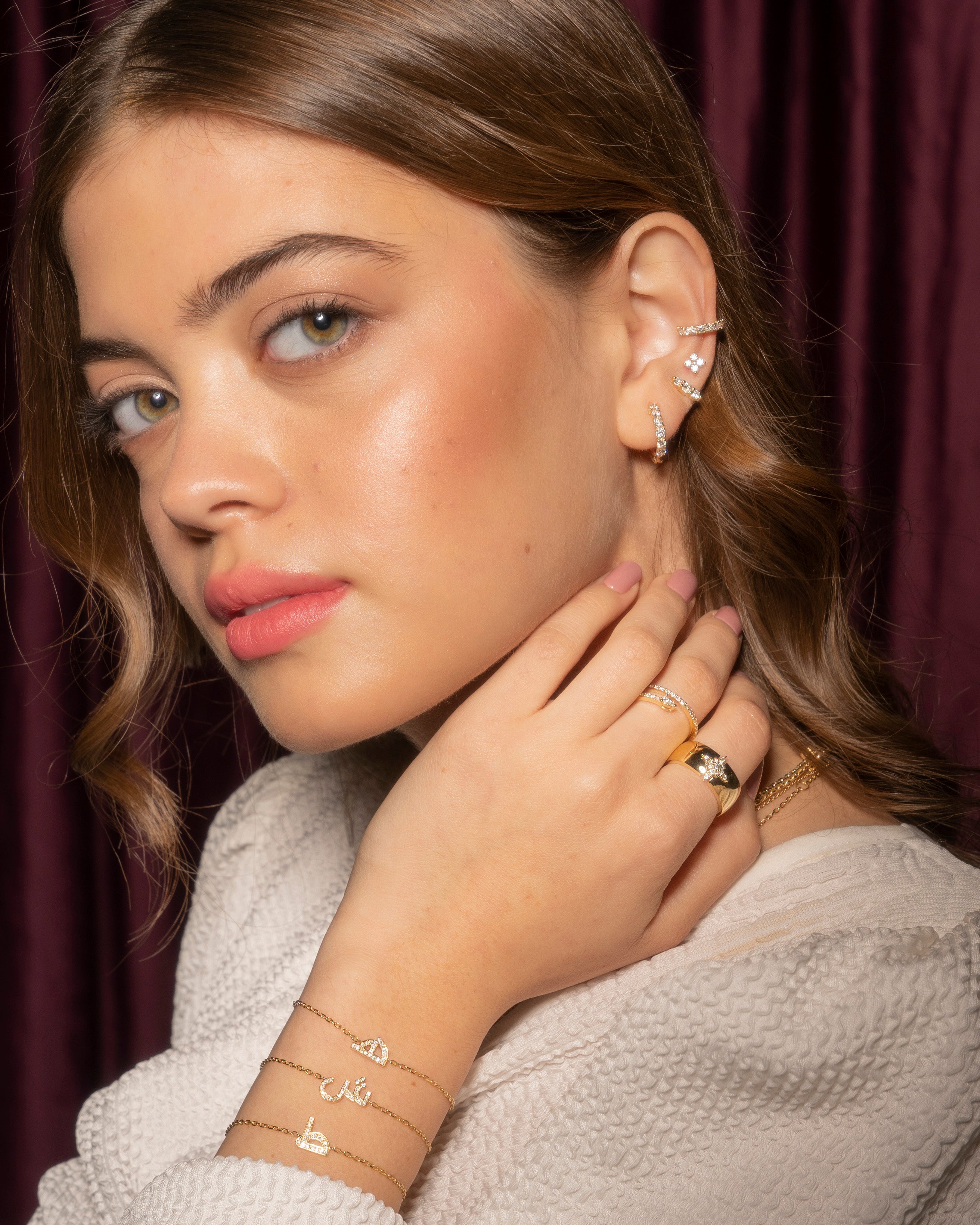 Diamond Flower Stud