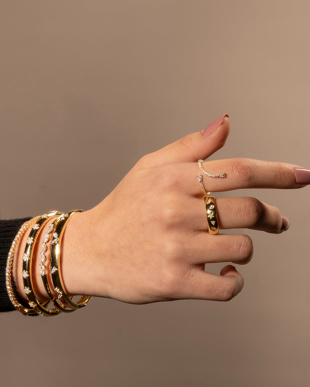 Diamond Mixed Stones Dome Ring