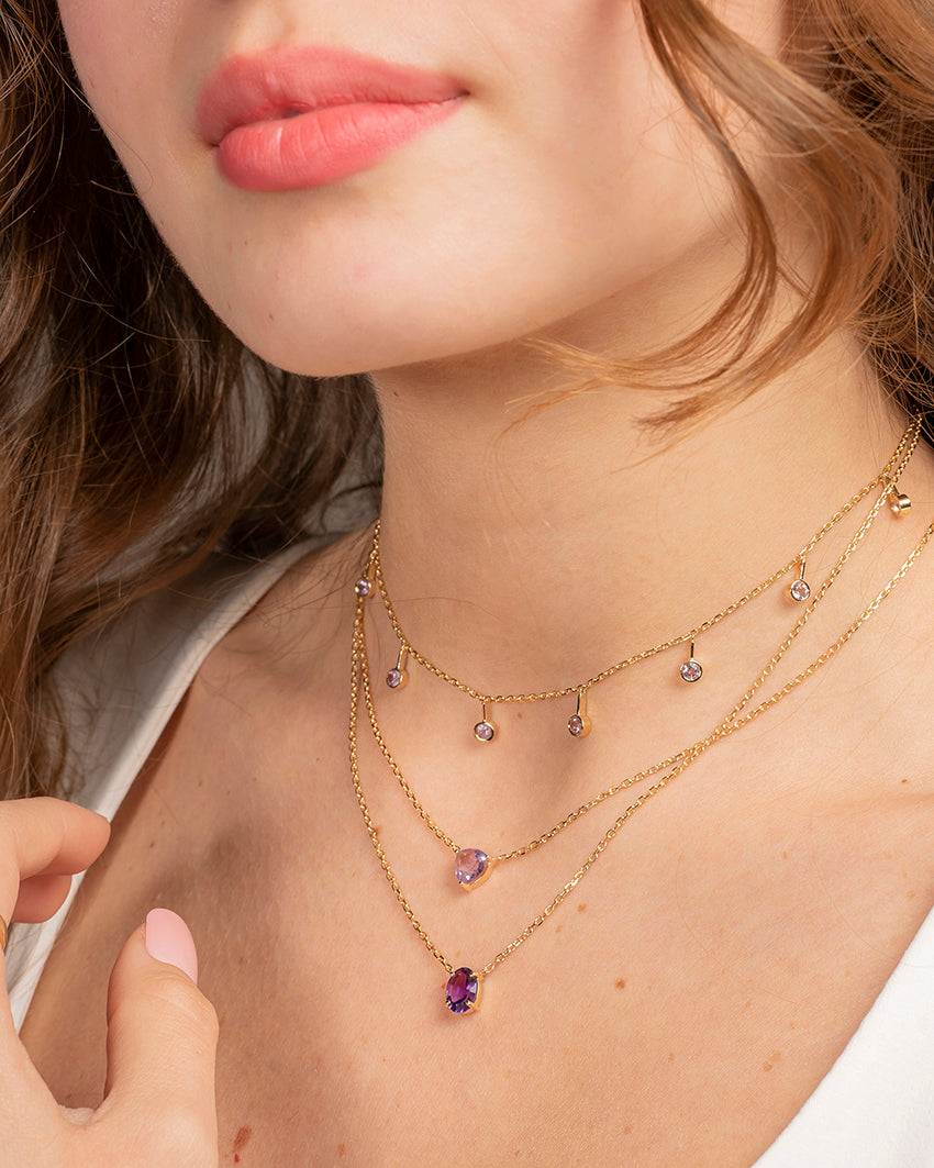 Amethyst Drop Necklace