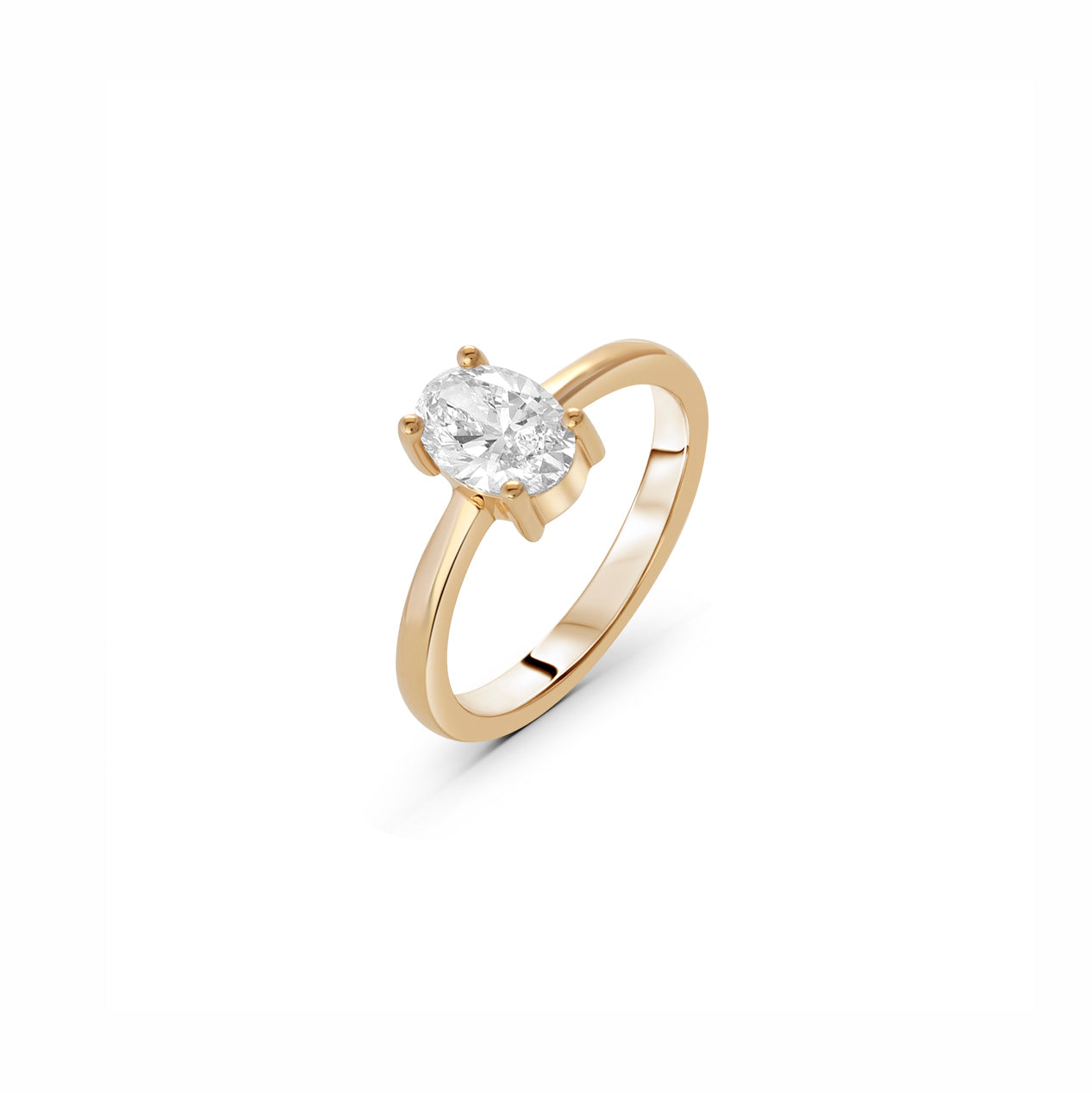 Lab Grown Diamond Oval-Cut Single Stone Ring