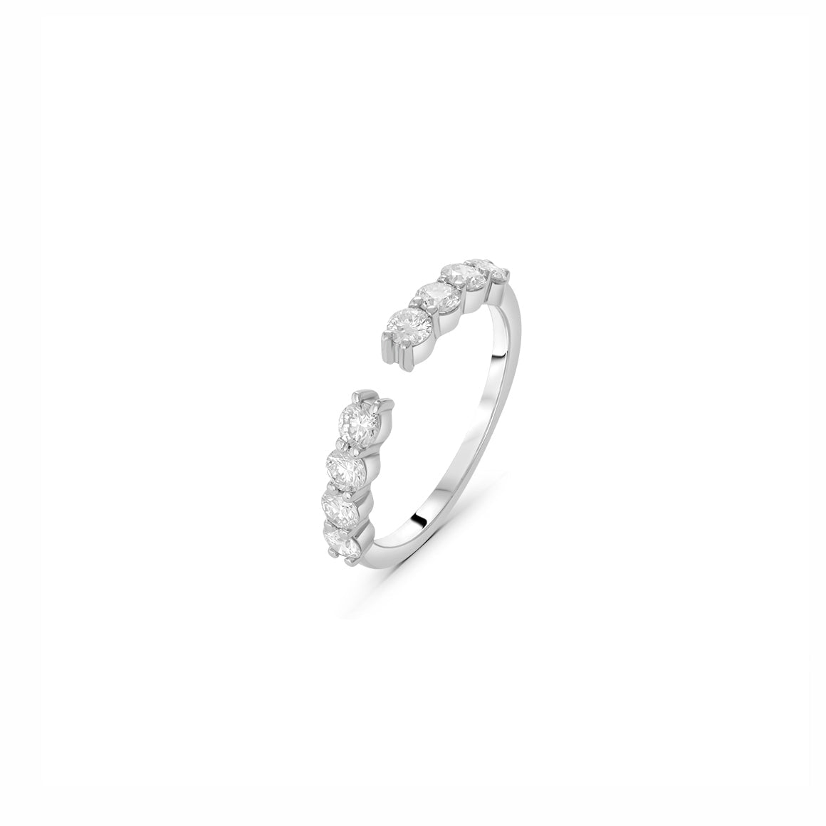 Lab Grown Diamond Round-Cut Stones Open Ring